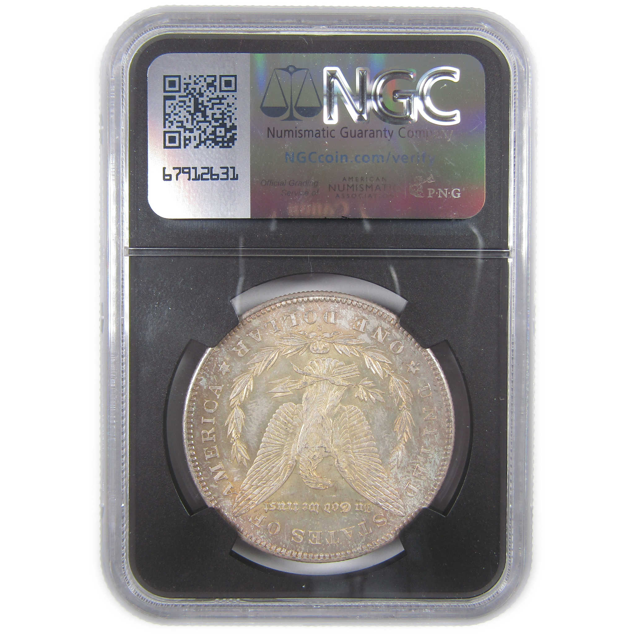 1878 S Morgan Dollar MS 64 NGC Silver Bag Fragment Toned SKU:I18300