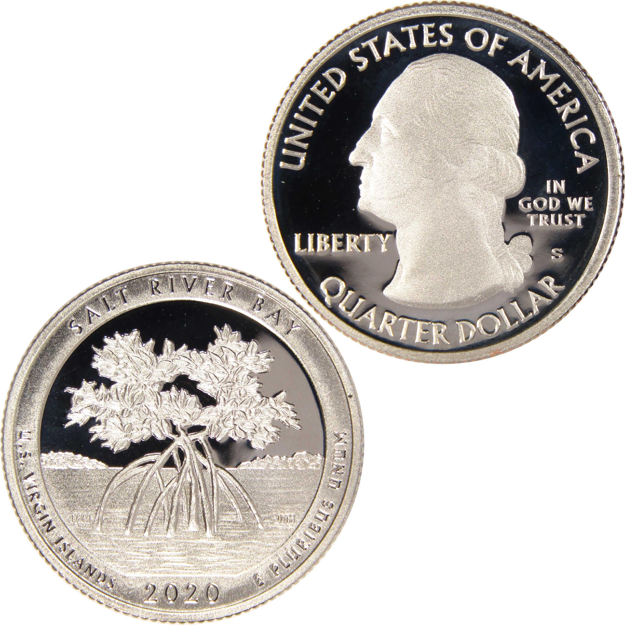 2020 Salt River Bay U.S. Virgin Islands quarter dollar, George Washington and mangrove design