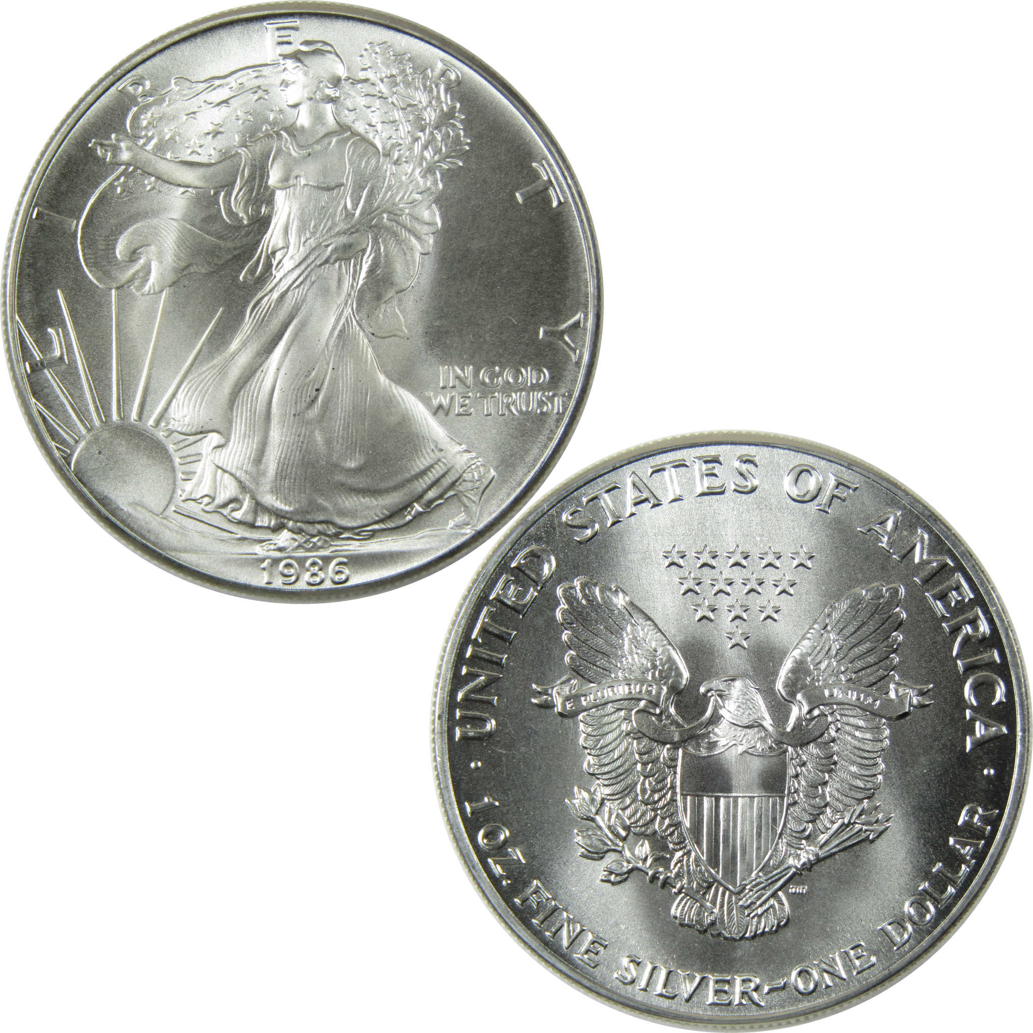 1986 American Silver Eagle Uncirculated Mint State $1 Coin Collectible