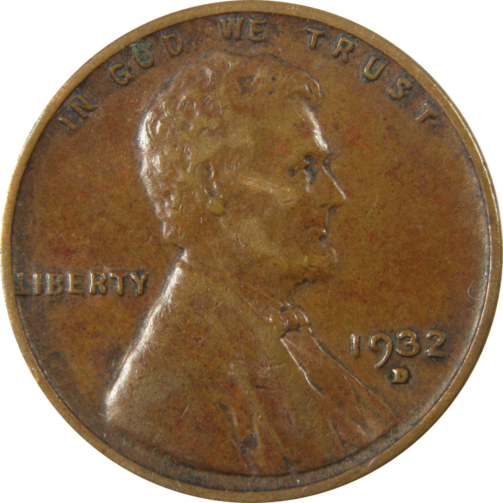 1932 D Lincoln Wheat Cent VF Very Fine Penny 1c Coin SKU:I26690