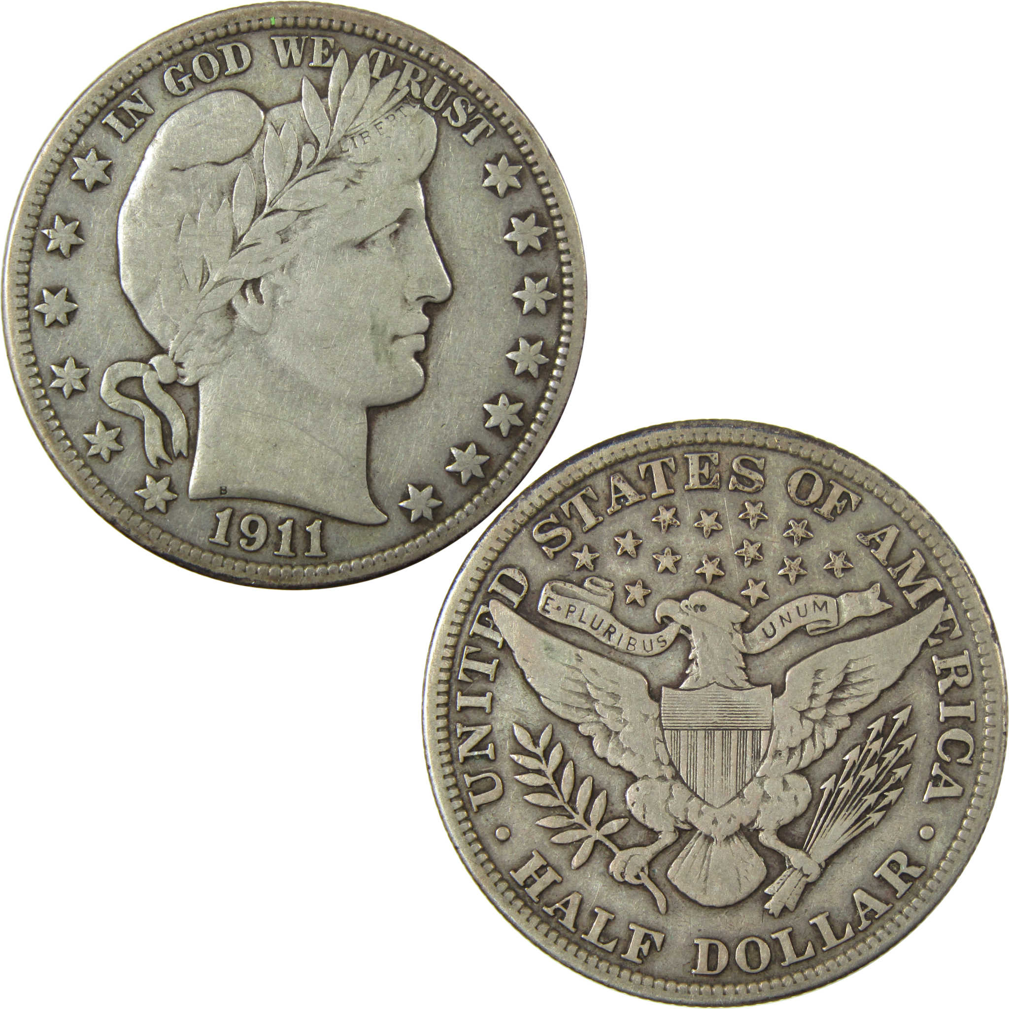 1911 Barber Silver Half Dollar VF Very Fine 50c Coin SKU:I27100