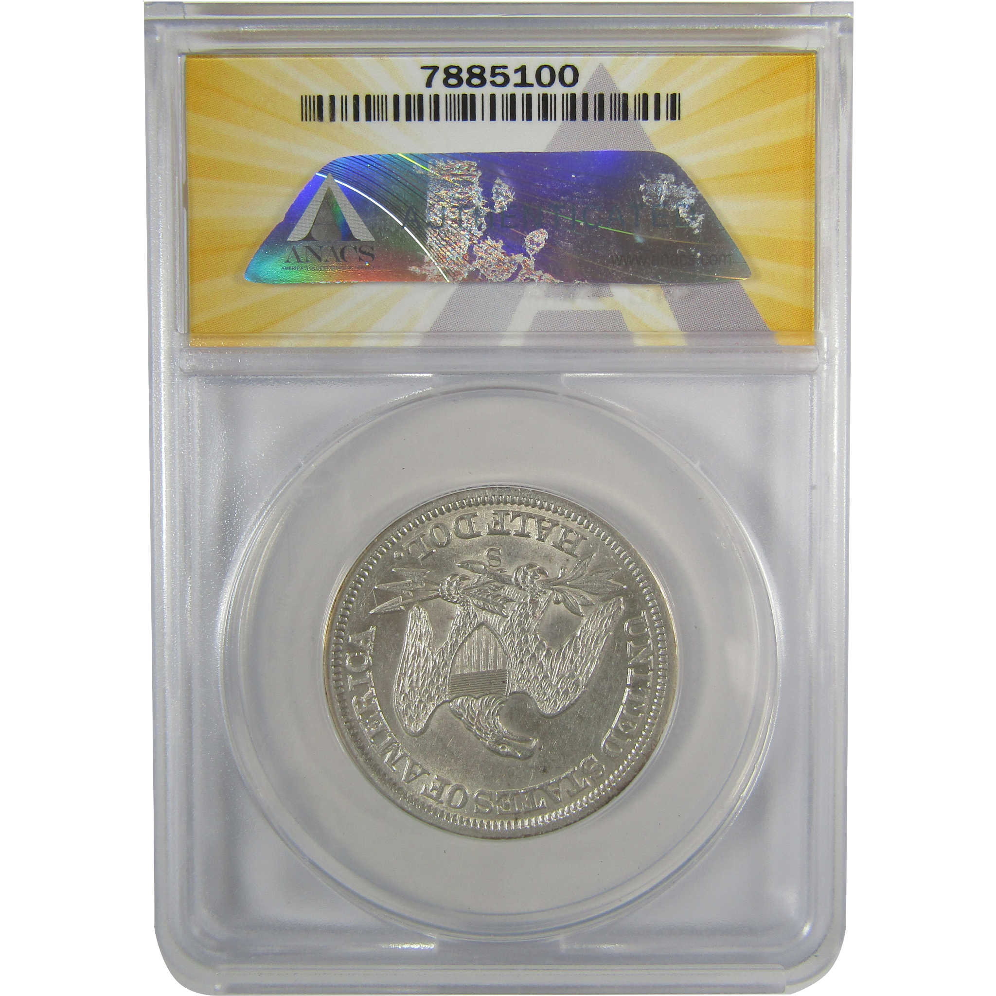 1861 S Seated Liberty Half Dollar AU 55 ANACS Silver SKU:I22554