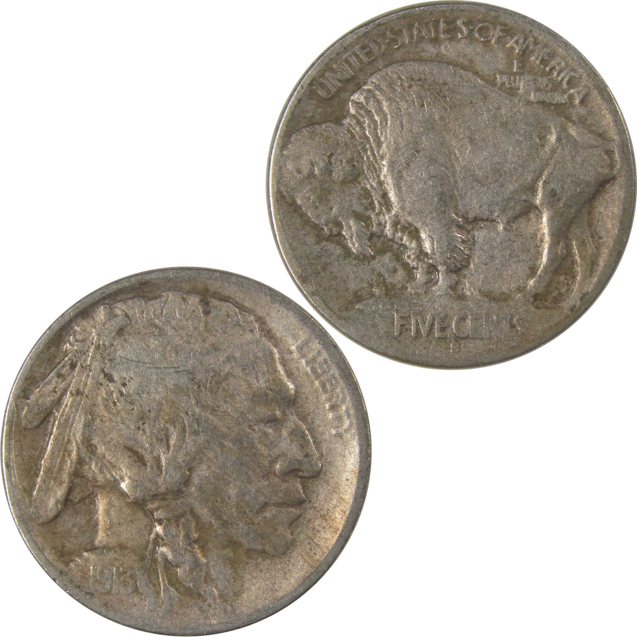 1913 S Type 1 Indian Head Buffalo Nickel F Fine Details SKU:I22899