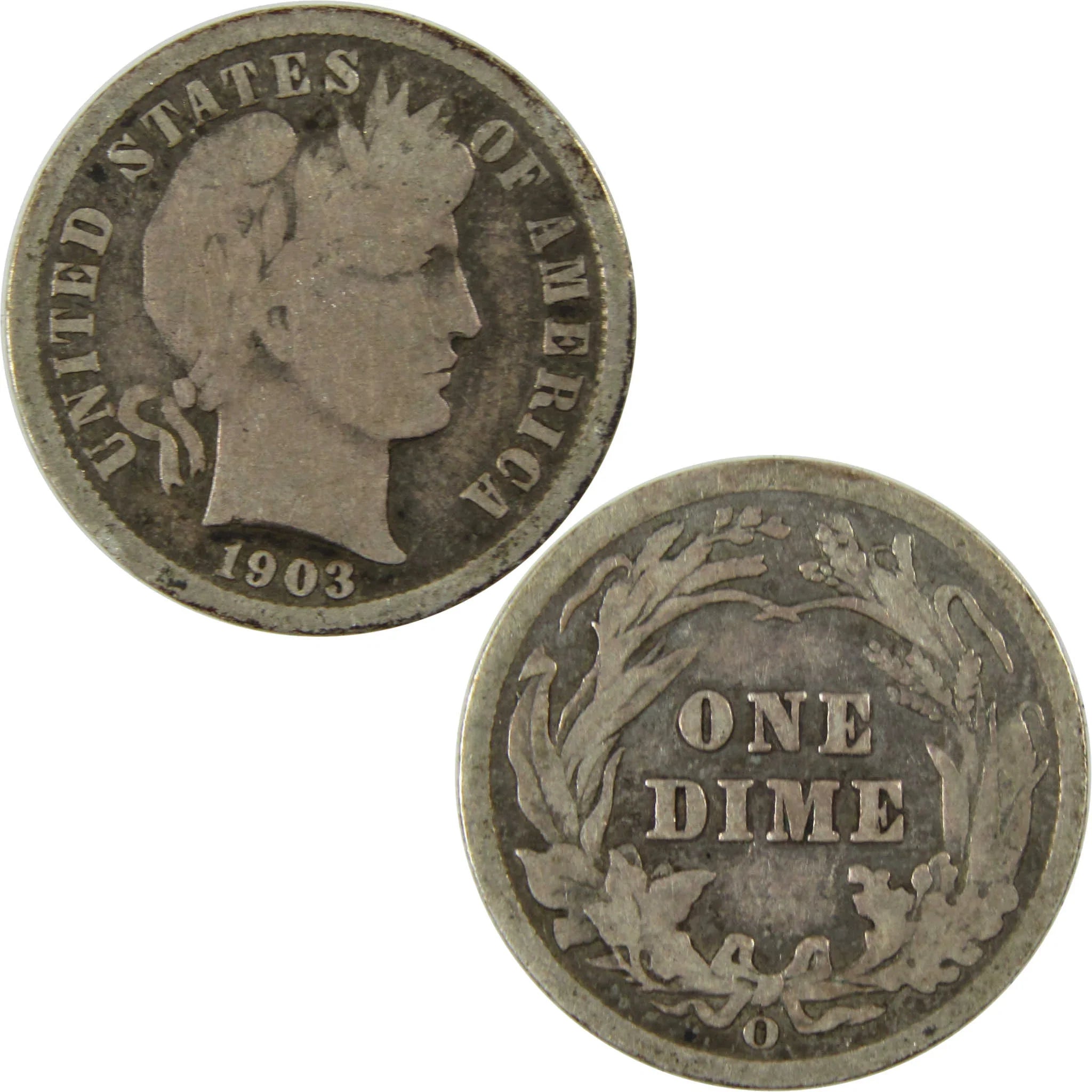 1903 O Barber Silver Dime AG About Good 10c Coin Collectible SKU:CP726
