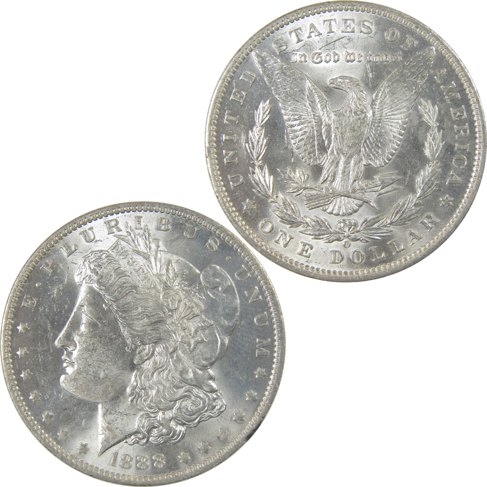 1888 O Morgan Dollar Uncirculated Mint State Silver $1 Coin SKU:I23824 - Morgan coin - Morgan silver dollar - Morgan silver dollar for sale - Profile Coins & Collectibles