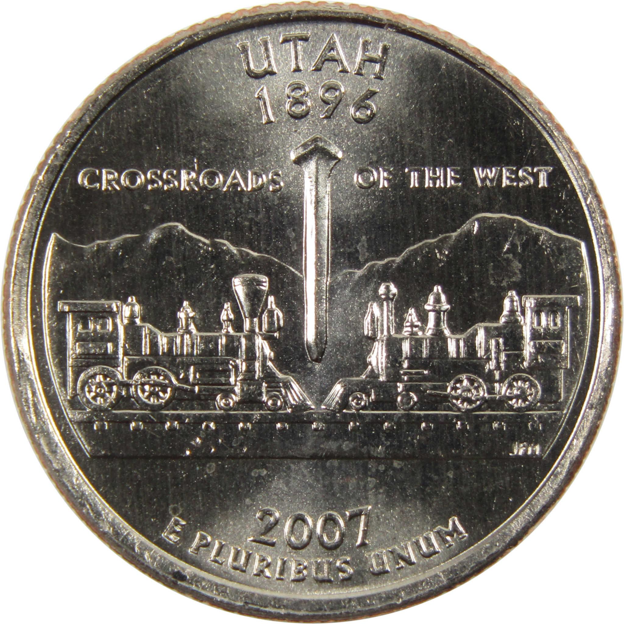 2007 P Utah State Quarter BU Uncirculated Clad 25c Coin