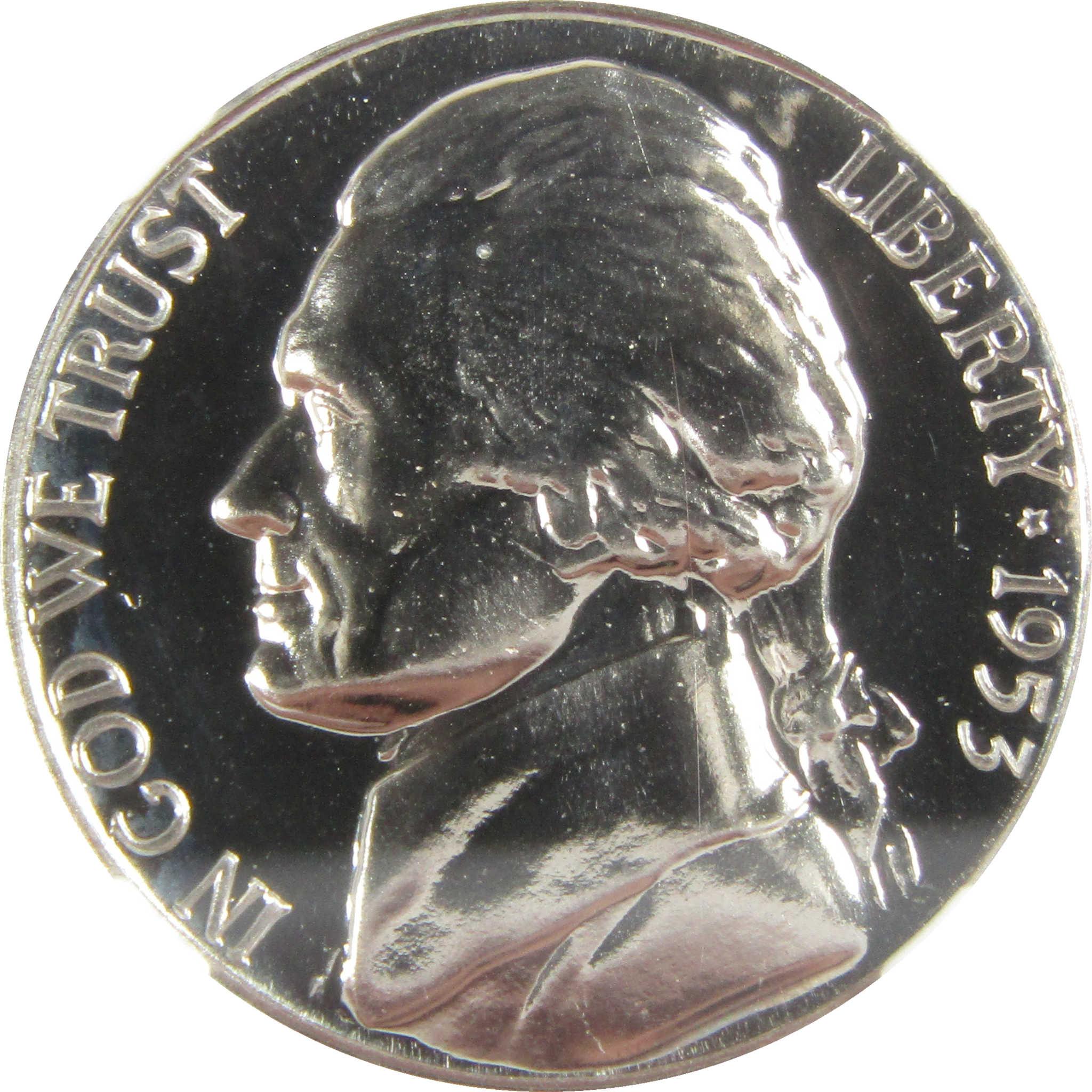 1953 Jefferson Nickel PF 68 NGC Proof 5c Coin Collectible SKU:I27346