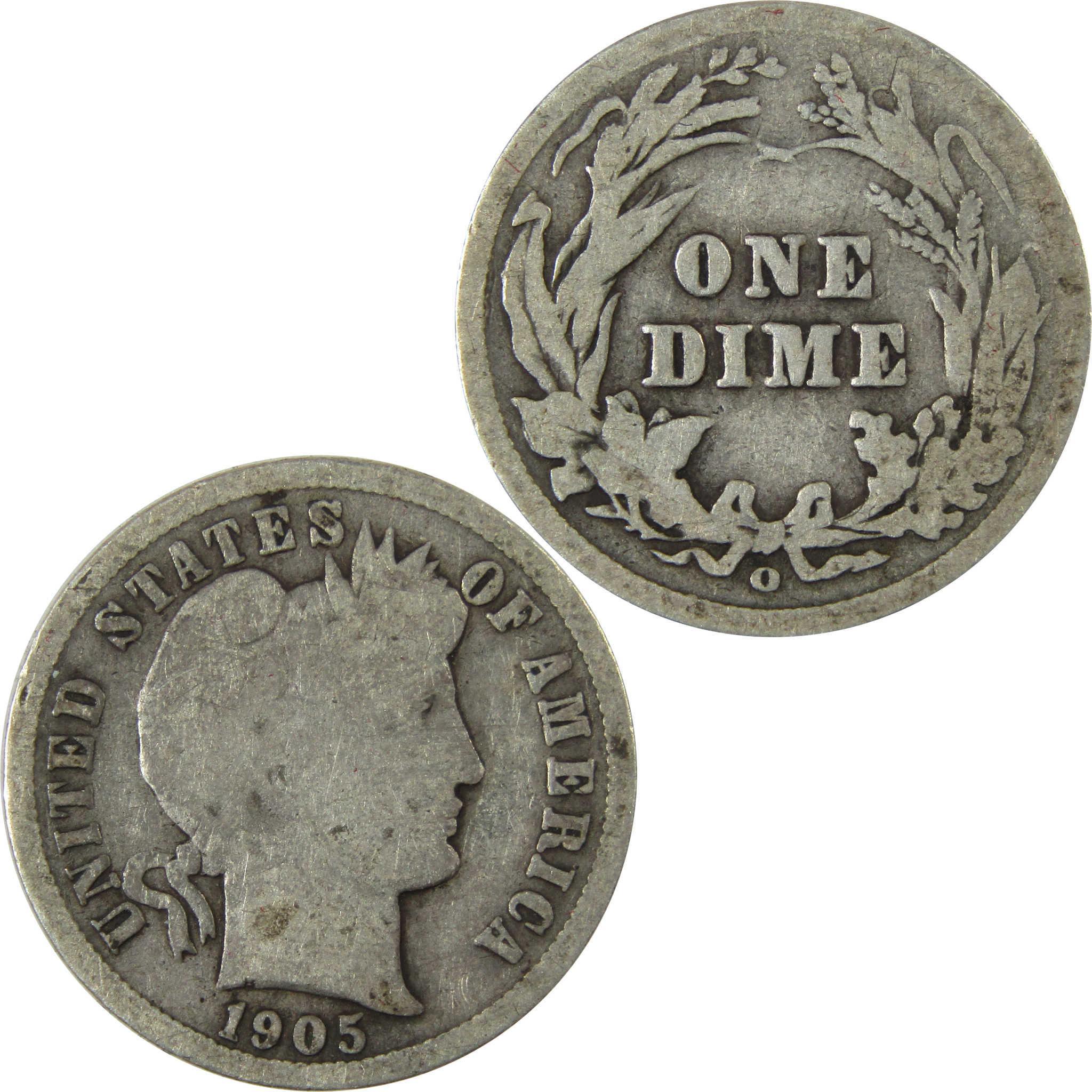 1905 O Micro O Barber Silver Dime G Good 10c Coin SKU:I26632