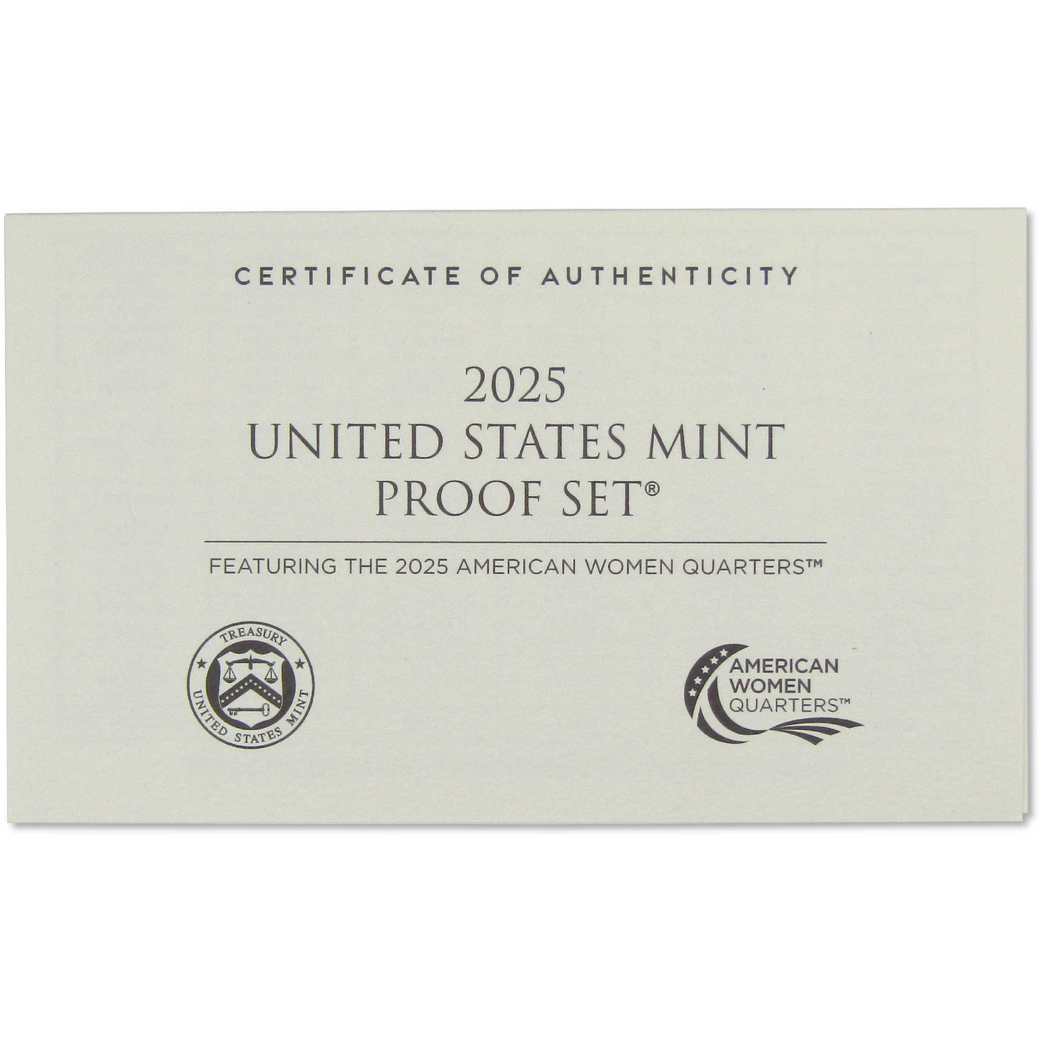 2025 Clad Proof Set U.S. Mint Original Government Packaging OGP COA