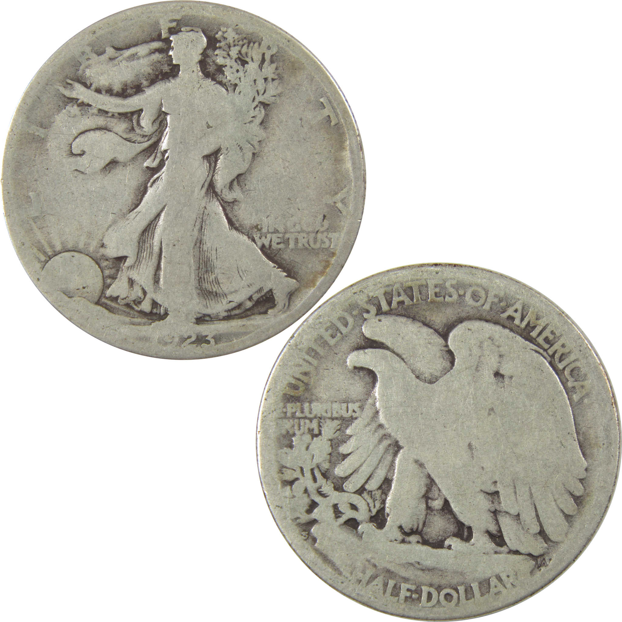 1923 S Liberty Walking Silver Half Dollar AG About Good SKU:I24125