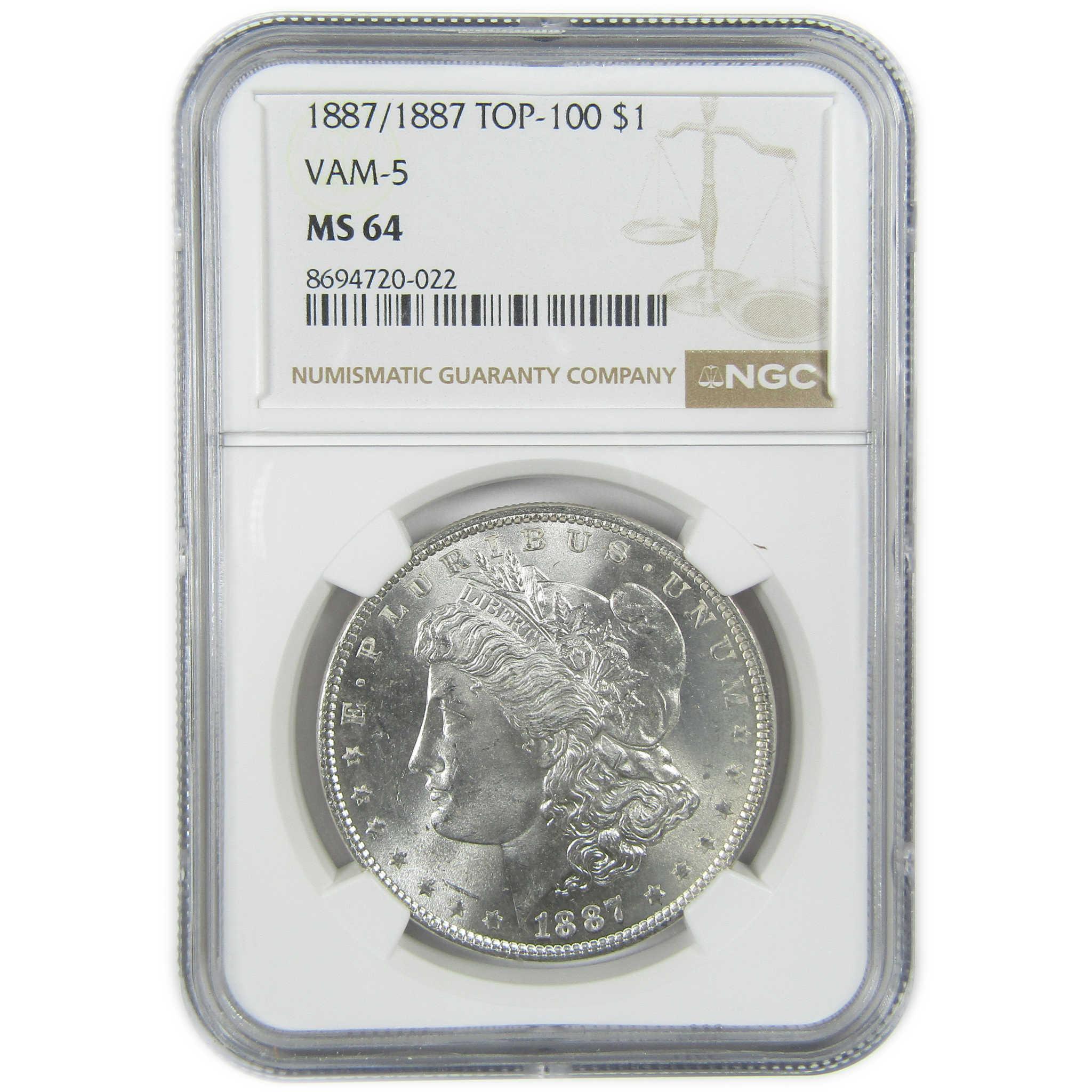 1887/1887 VAM-5 Doubled Date Morgan Silver Dollar MS 64 NGC SKU:I27563 - Morgan coin - Morgan silver dollar - Morgan silver dollar for sale - Profile Coins & Collectibles