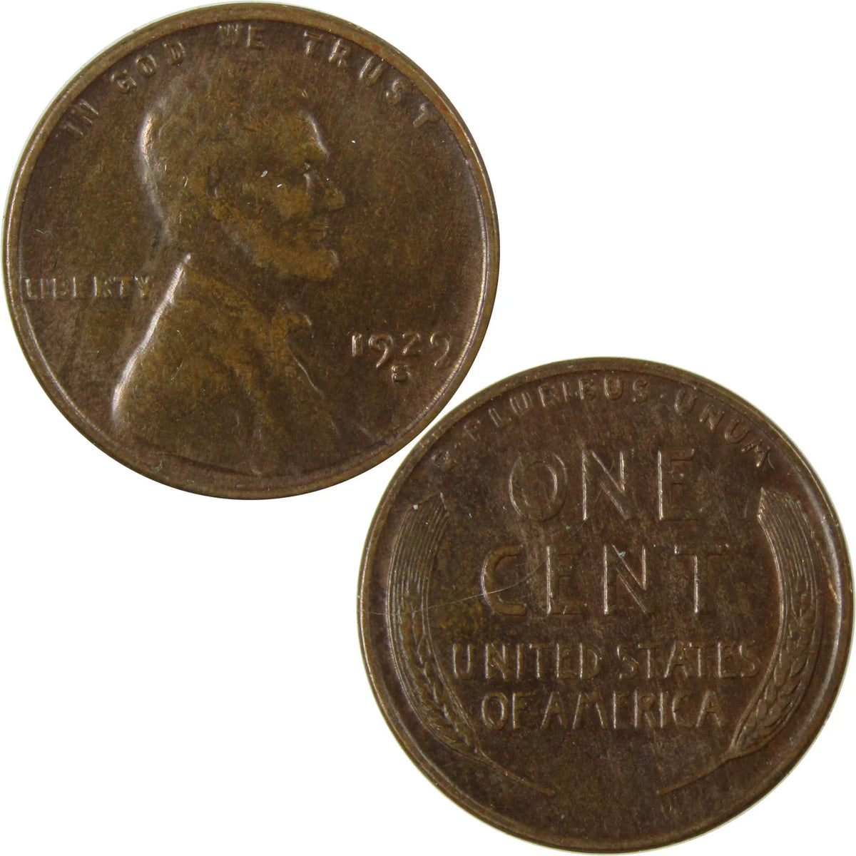 1929 S Lincoln Wheat Cent XF EF Extremely Fine Penny SKU:I26099