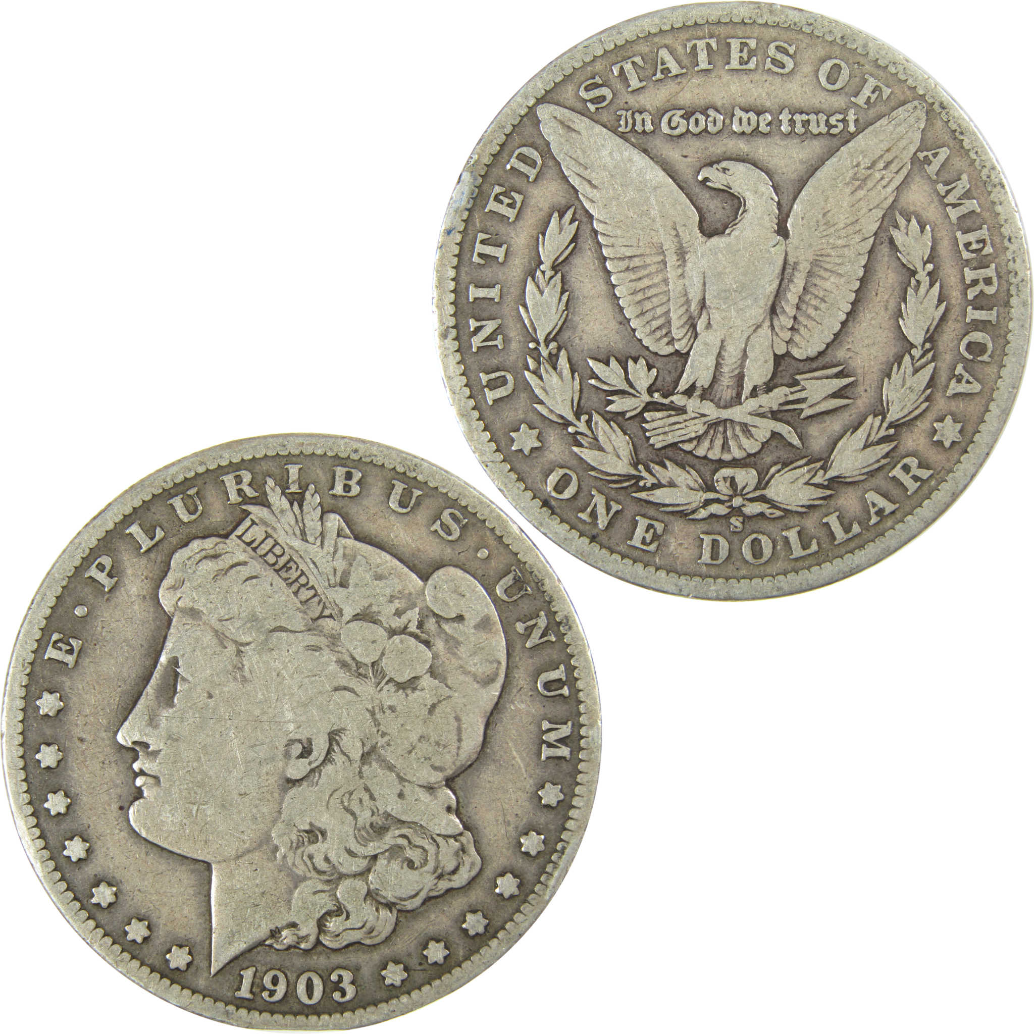 1903 S Morgan Silver Dollar VG Very Good Details $1 Coin SKU:I27461