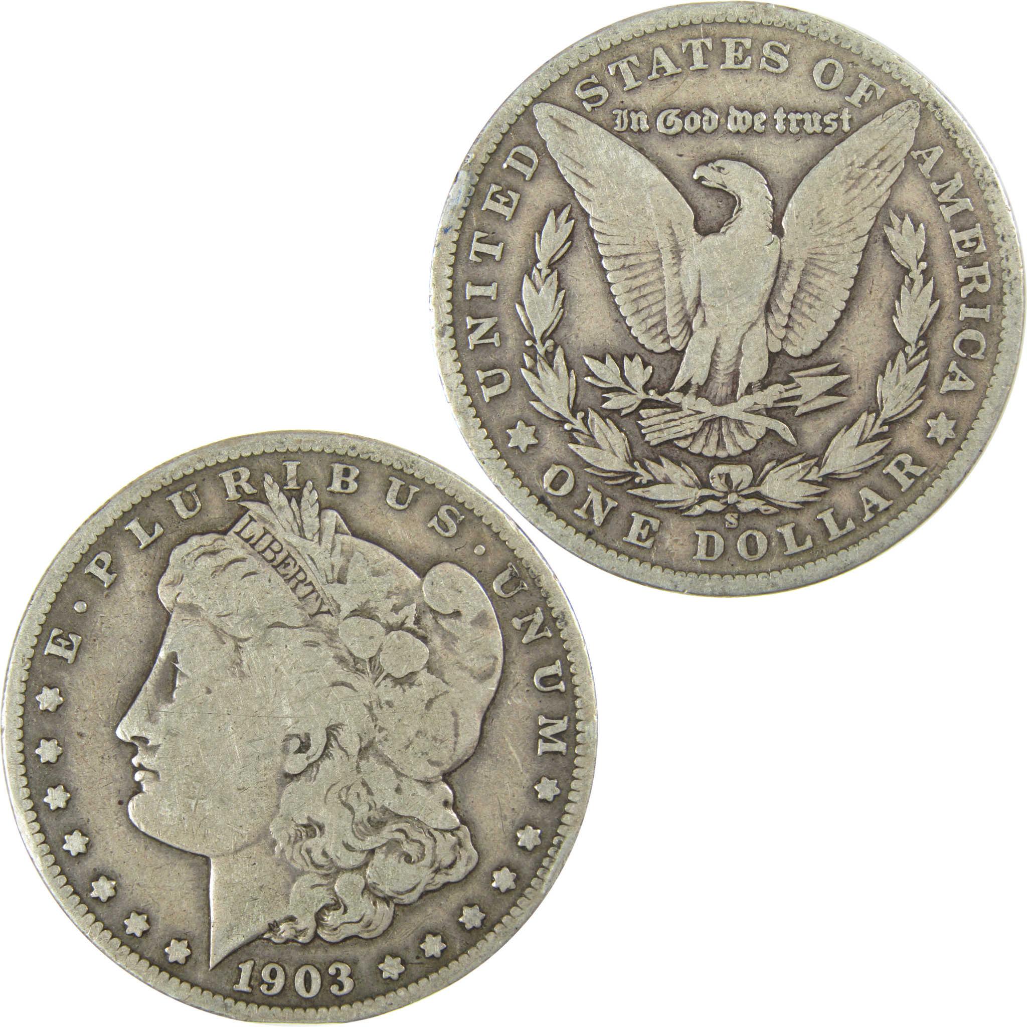 1903 S Morgan Silver Dollar VG Very Good Details $1 Coin SKU:I27461 - Morgan coin - Morgan silver dollar - Morgan silver dollar for sale - Profile Coins & Collectibles