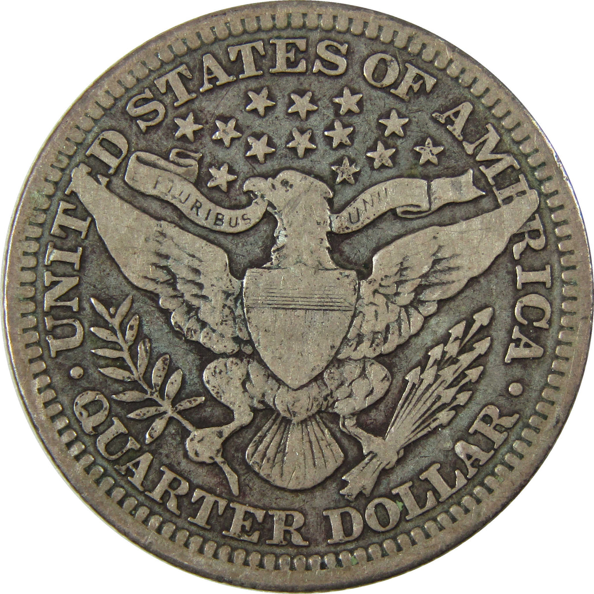 1914 Barber Silver Quarter F Fine 25c Coin Collectible SKU:I28522