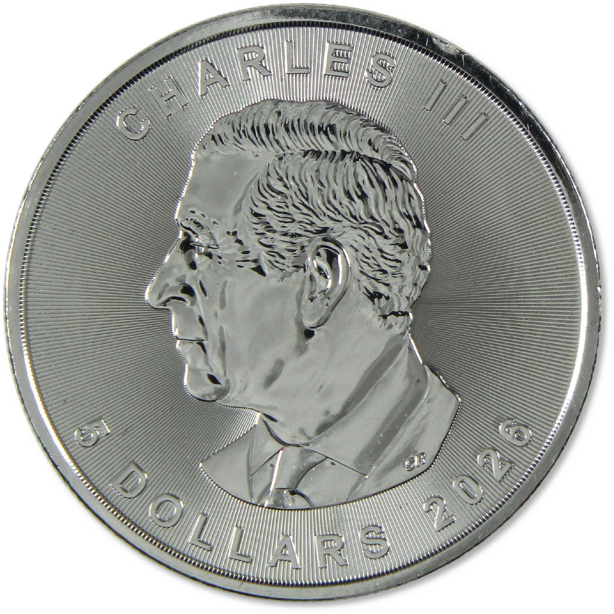 2026 Canadian Maple Leaf $5 1 oz .9999 Silver Brilliant Uncirculated