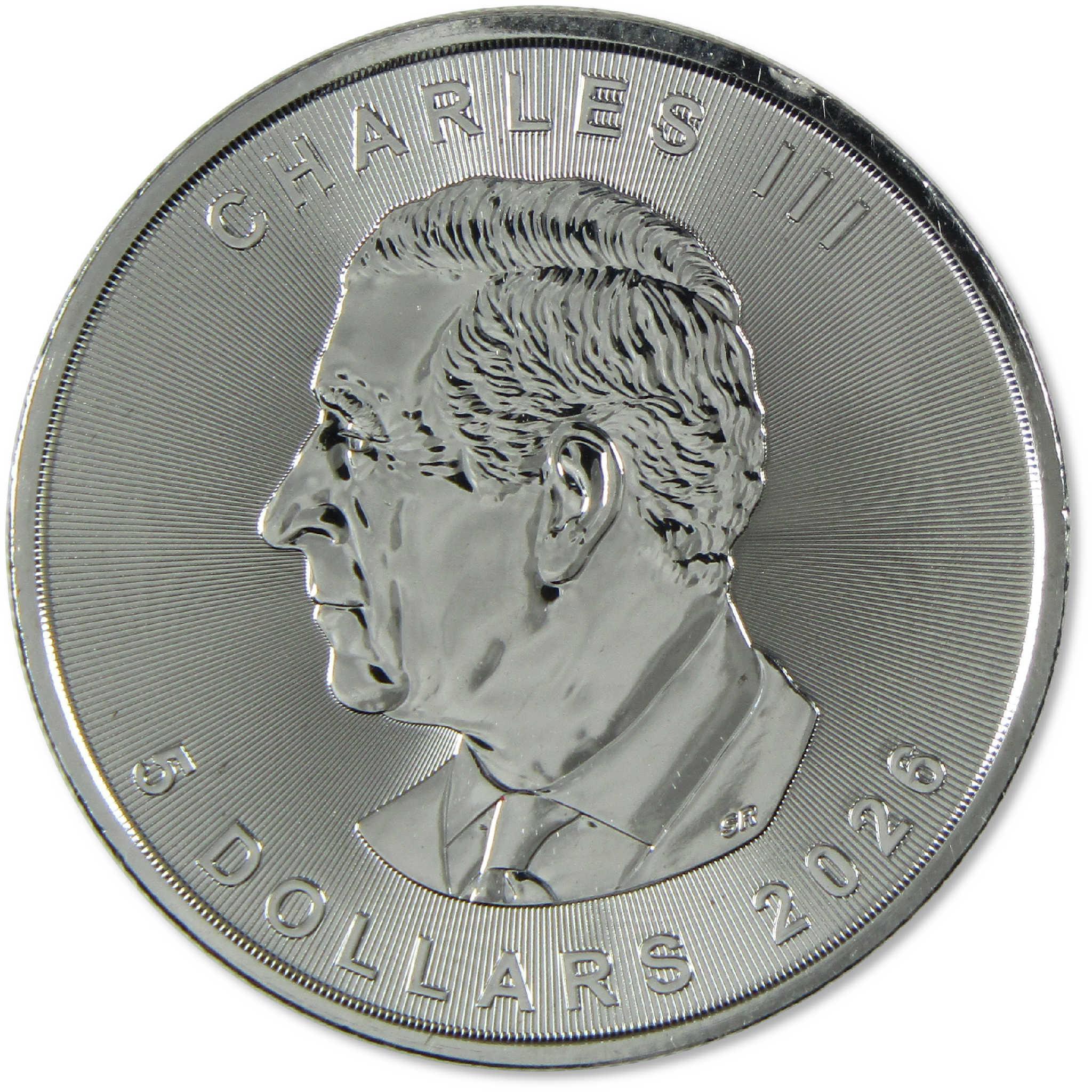 2026 Canadian Maple Leaf $5 1 oz .9999 Silver Brilliant Uncirculated
