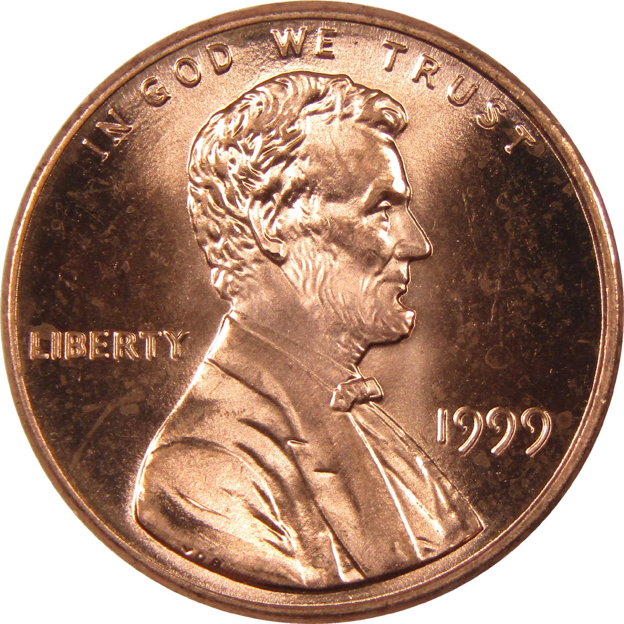 1999 Lincoln penny collectible coin, copper color, obverse side with Liberty text