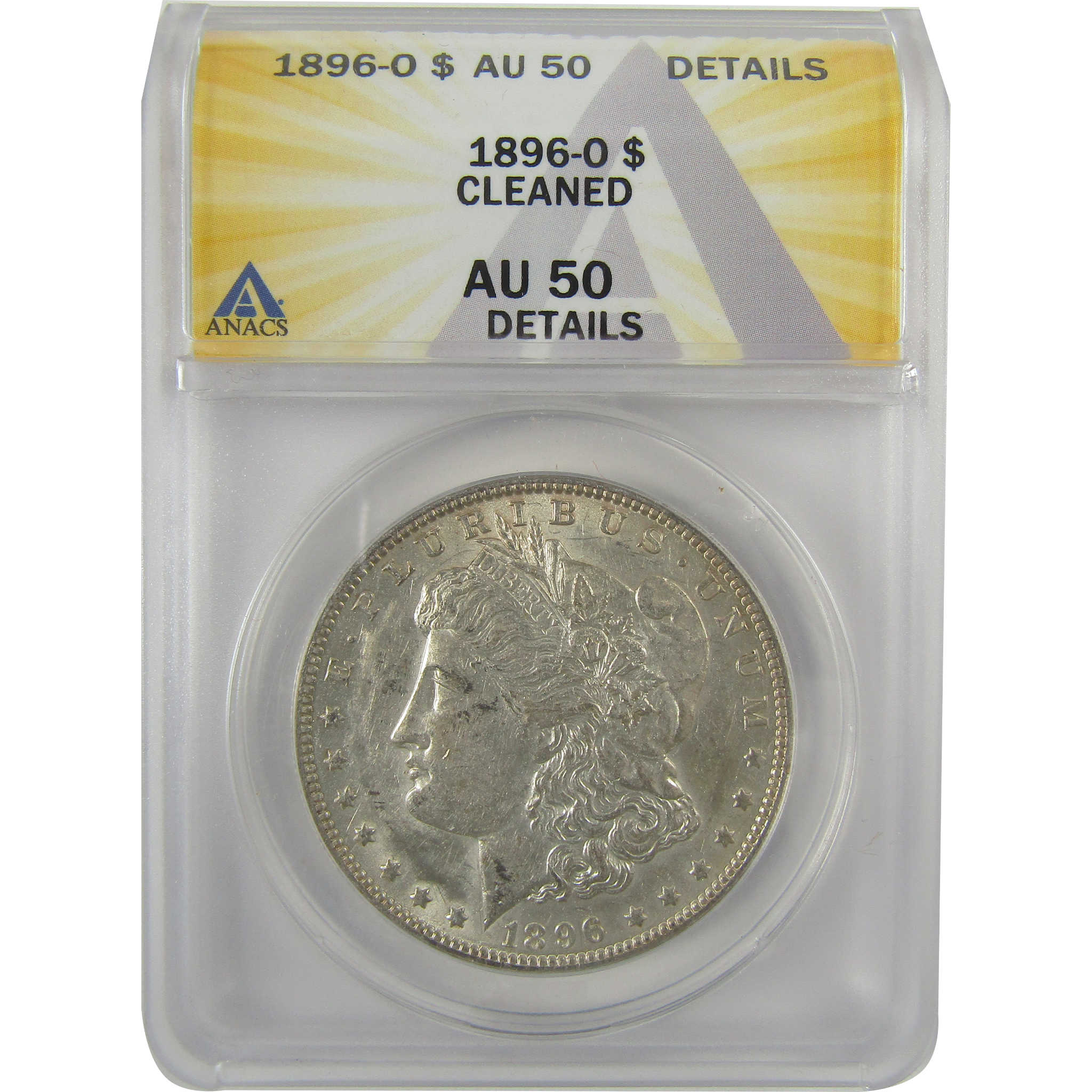 1896 O Morgan Dollar AU 50 Details ANACS Silver $1 Coin SKU:I18980 - Morgan coin - Morgan silver dollar - Morgan silver dollar for sale - Profile Coins & Collectibles