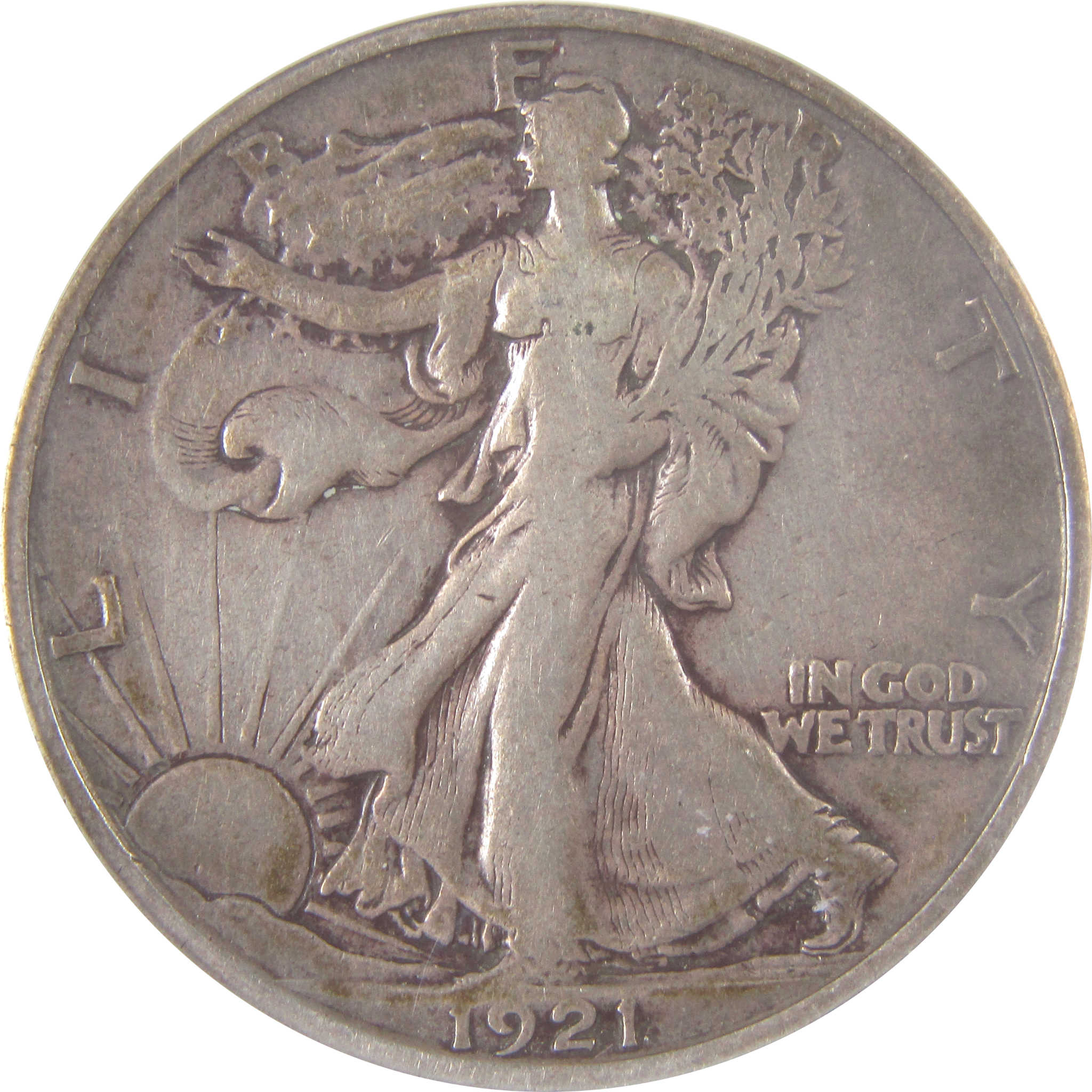 1921 S Liberty Walking Half Dollar VF 20 ANACS Silver 50c SKU:I17438