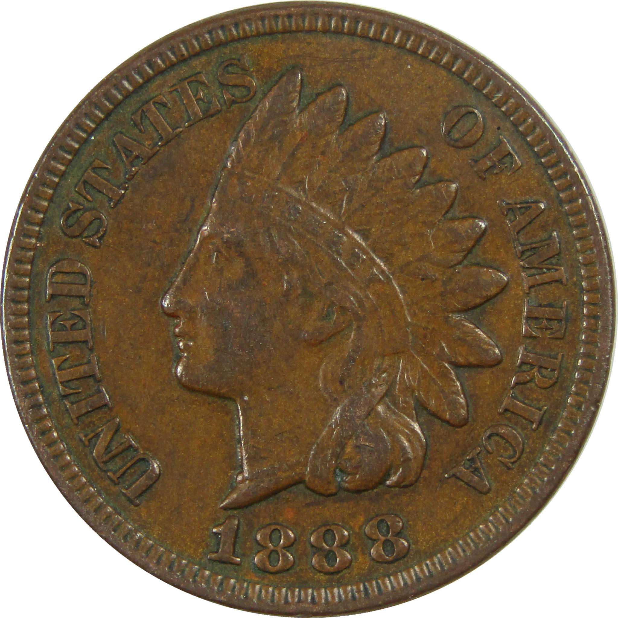 1888 Indian Head Cent XF EF Extremely Fine Penny 1c Coin SKU:I27032