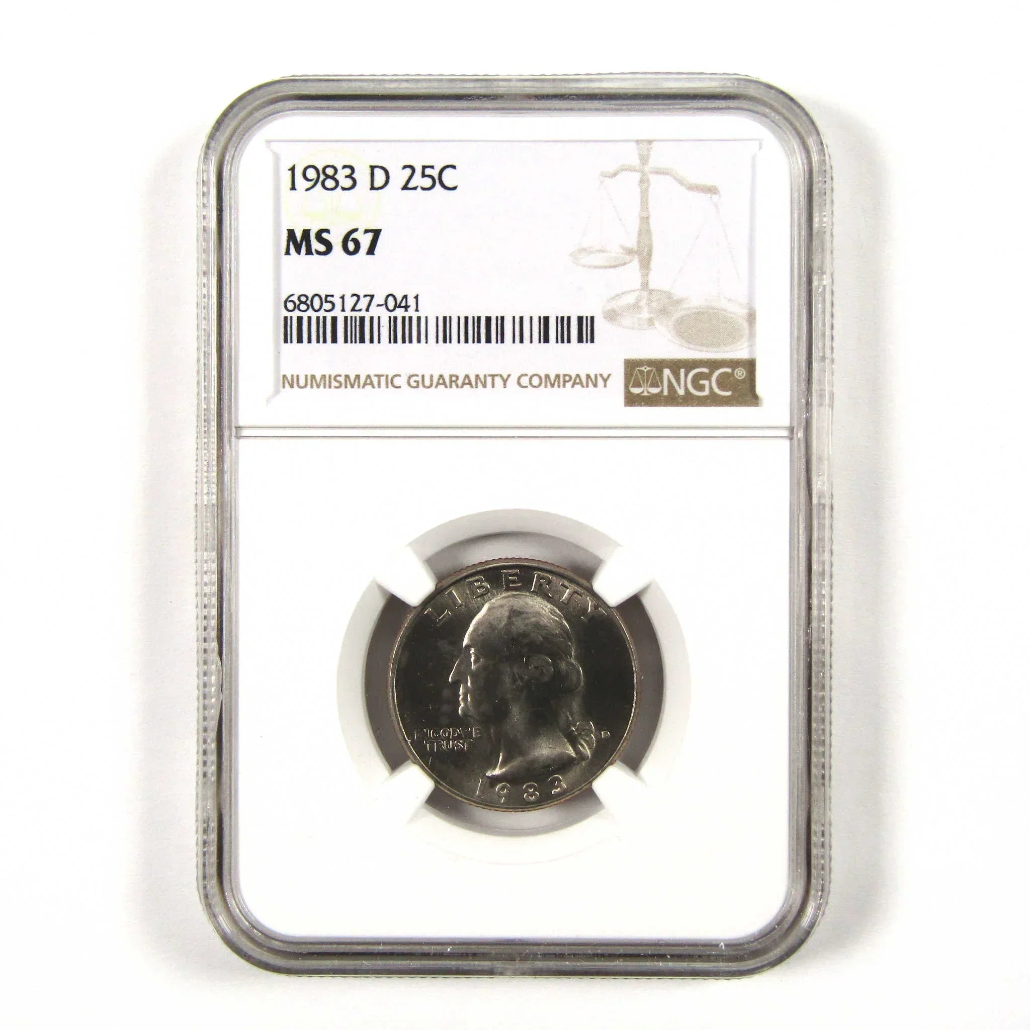 1983 D Washington Quarter MS 67 NGC Clad 25c Uncirculated SKU:I9573