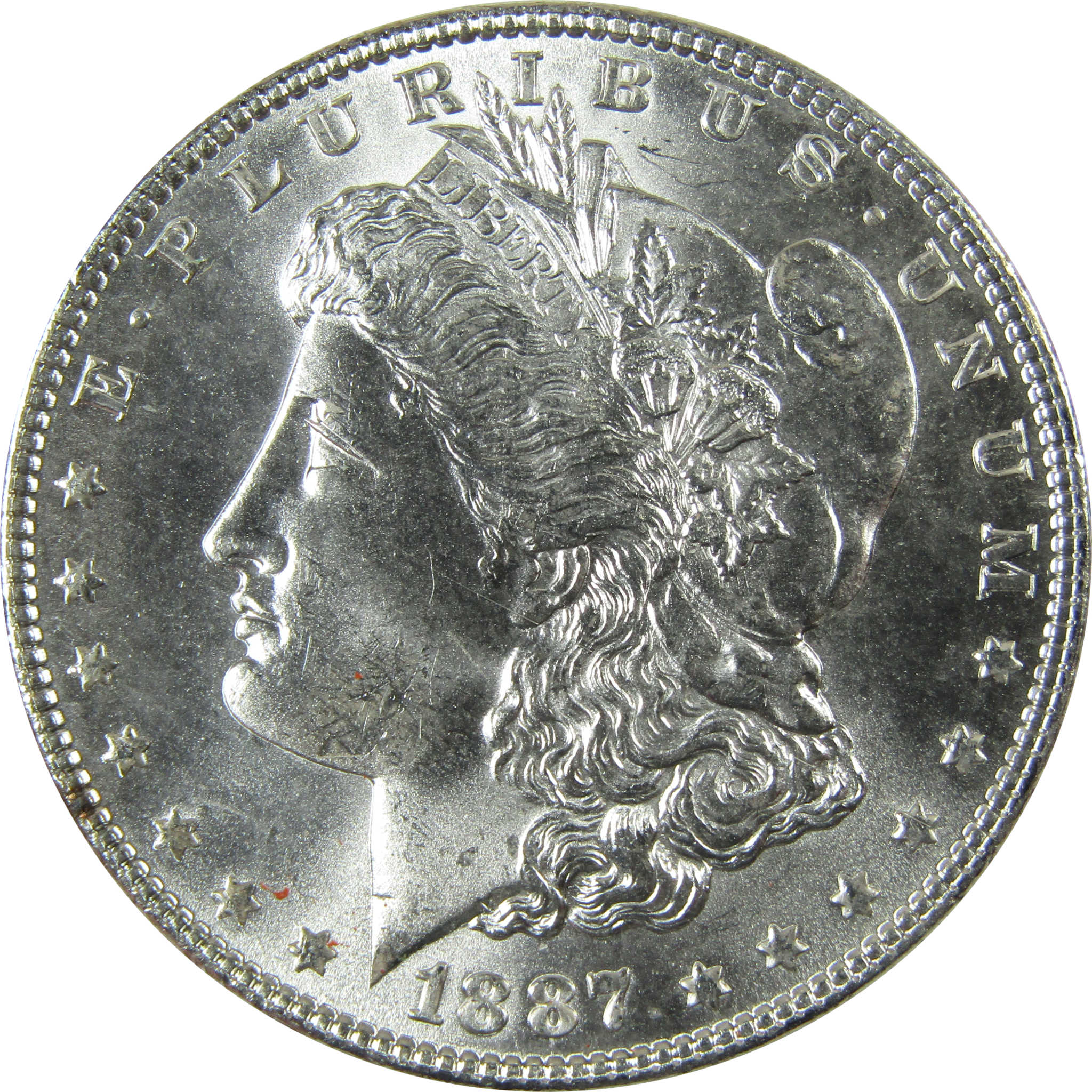 1887 Morgan Silver Dollar Uncirculated Details $1 Coin SKU:I27074