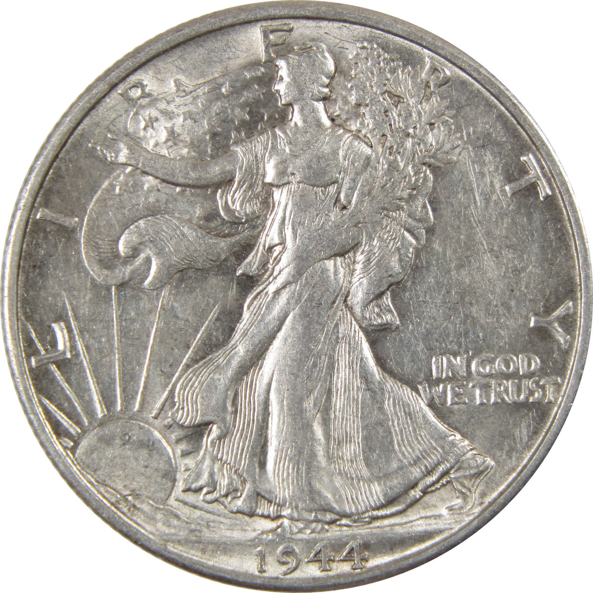 1944 S Liberty Walking Silver 50c Borderline Uncirculated SKU:I28677
