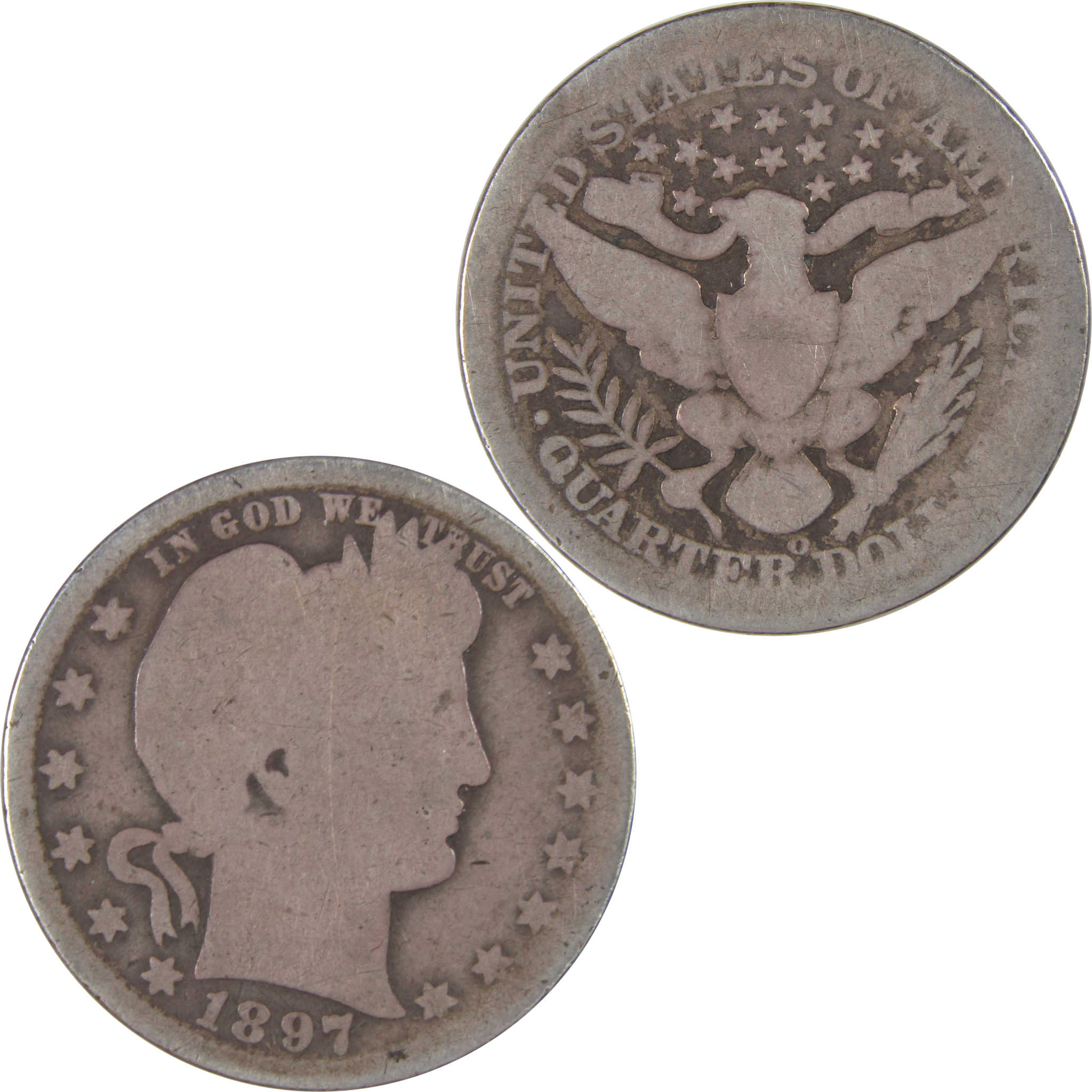 1897 O Barber Quarter AG About Good Silver 25c Coin SKU:I17624