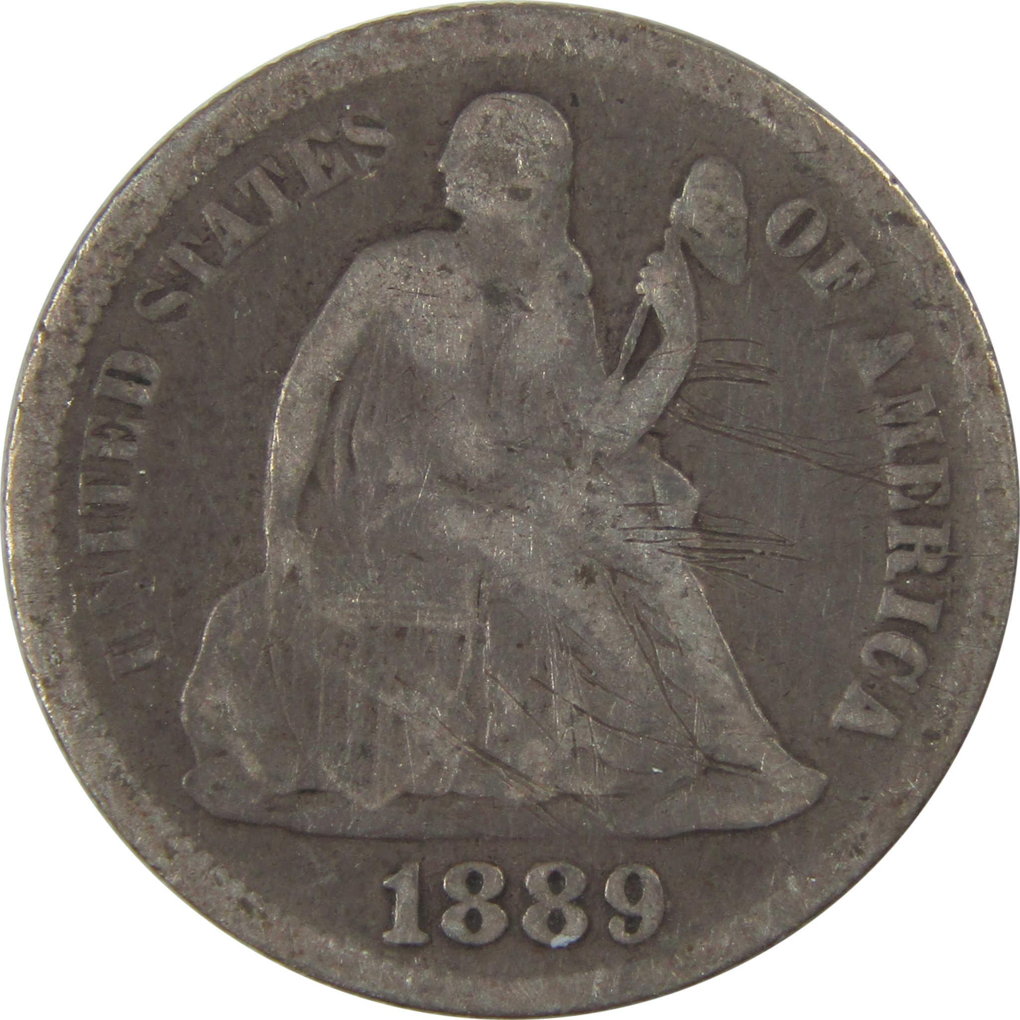 1889 Seated Liberty Silver Dime VG Very Good Details SKU:I24061