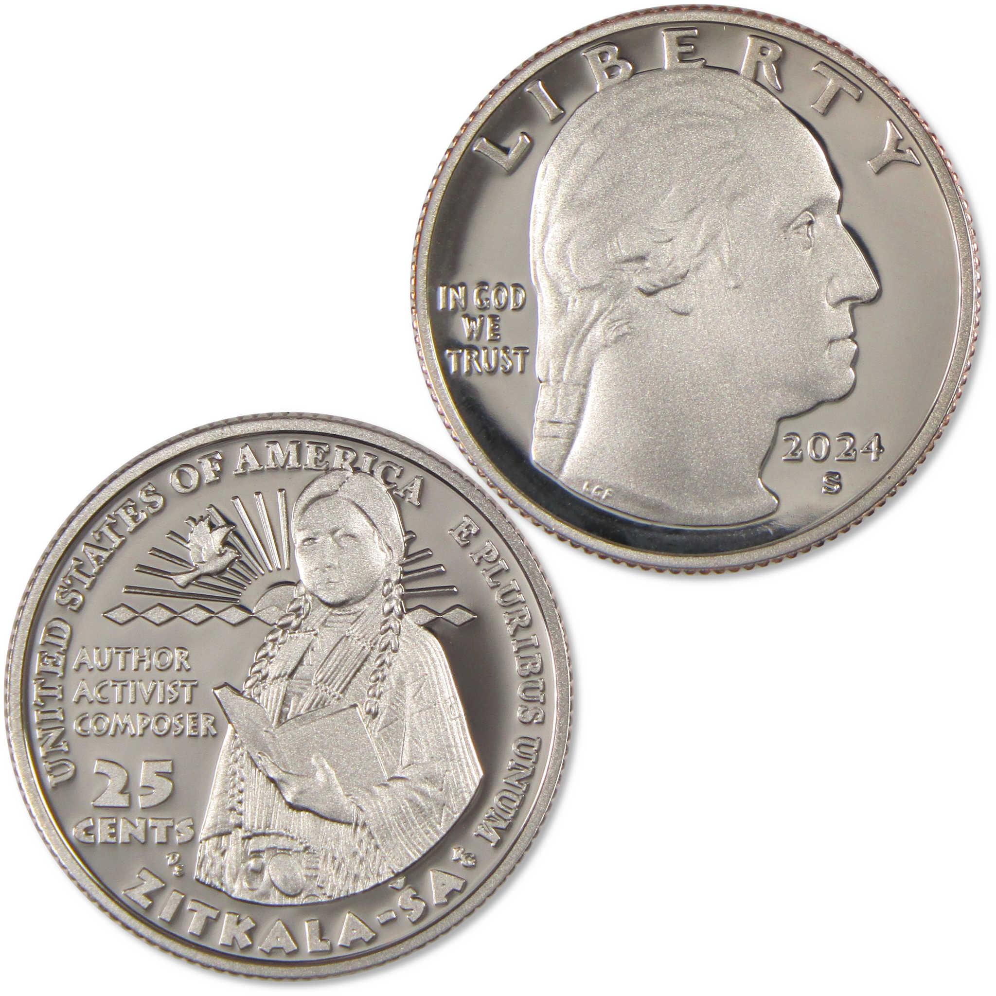 2024 S Zitkala-Sa American Women Quarter Choice Proof Clad 25c Coin