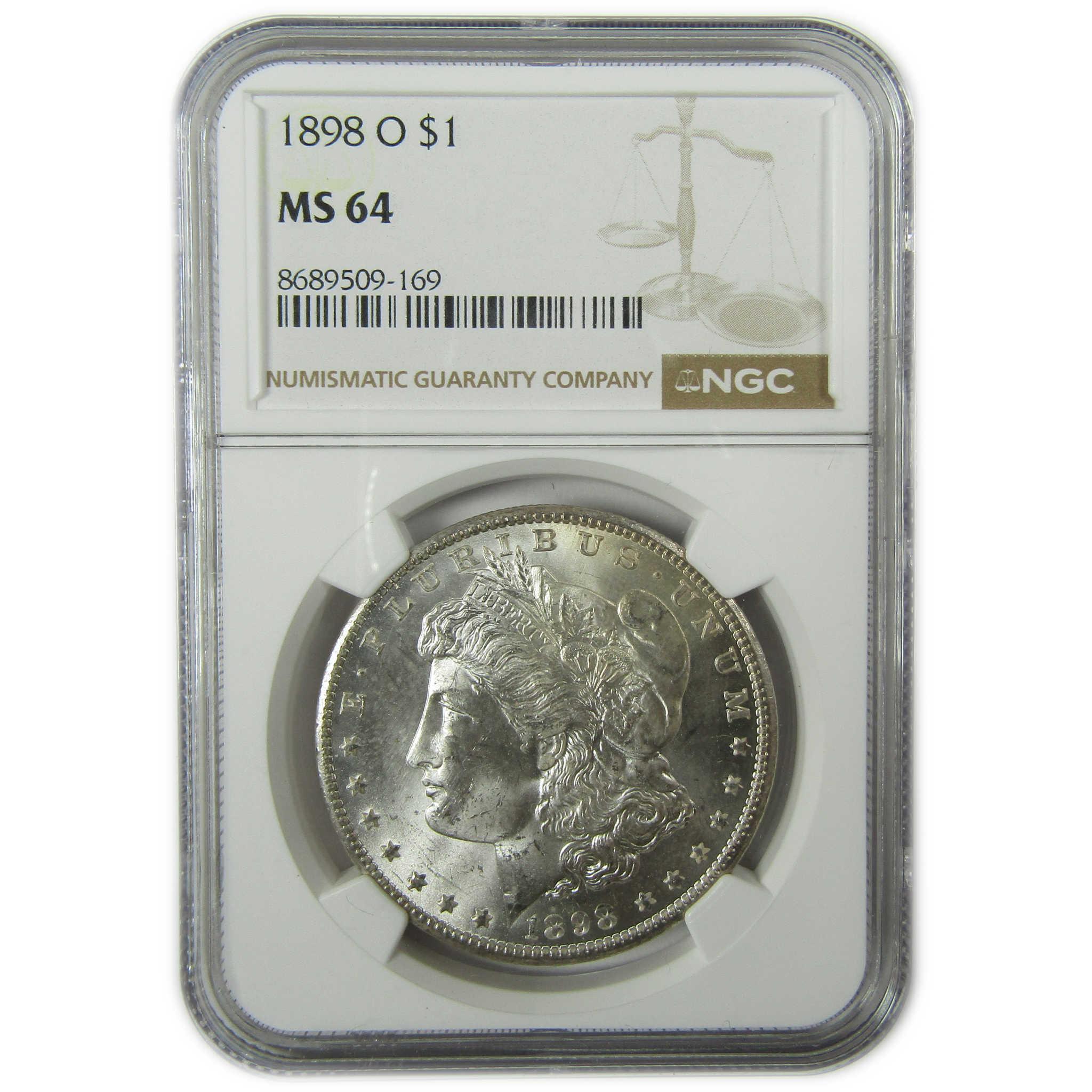 1898 O Morgan Silver Dollar MS 64 NGC Uncirculated $1 Coin SKU:CP430 - Morgan coin - Morgan silver dollar - Morgan silver dollar for sale - Profile Coins & Collectibles