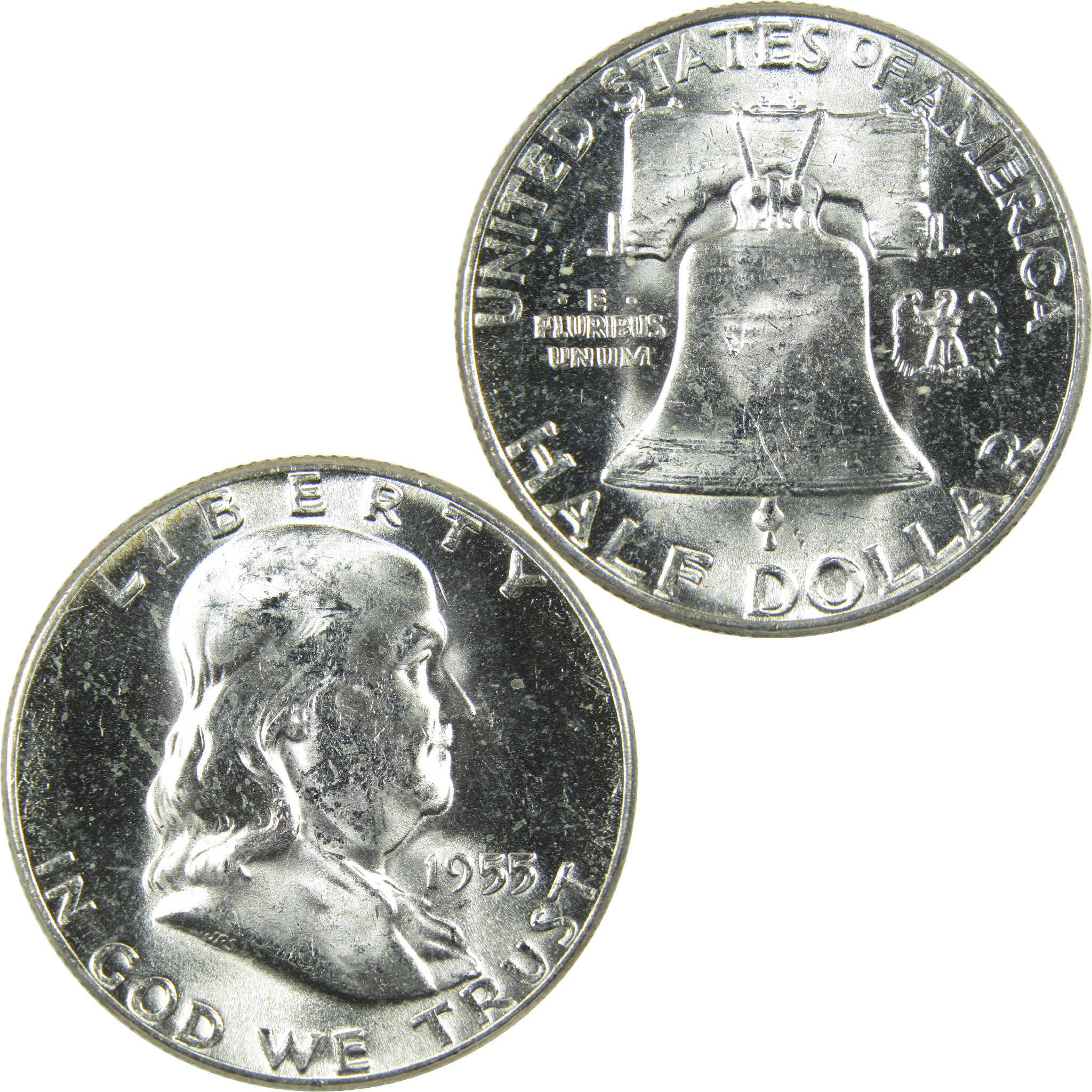 1955 Franklin Silver Half Dollar Uncirculated Mint State 50c Coin