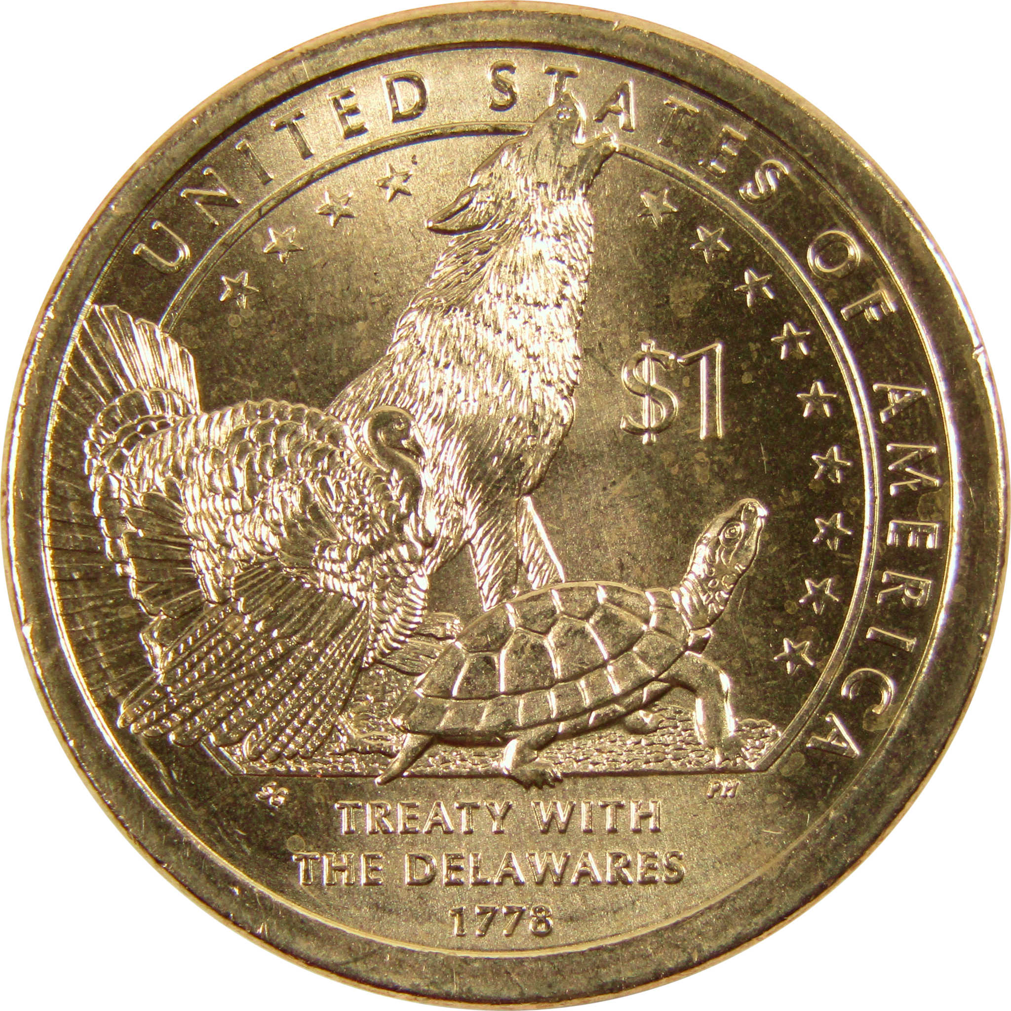 2013 P Treaty with the Delawares Native American Dollar Uncirculated