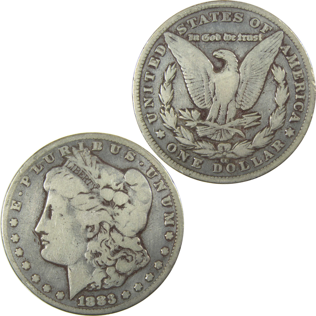 1883 CC Morgan Silver Dollar VG Very Good Details $1 Coin SKU:CP1728