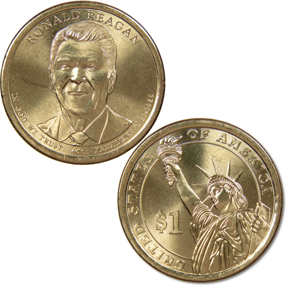 2016 P&D Ronald Reagan Presidential Dollar 2 Coin Set Uncirculated