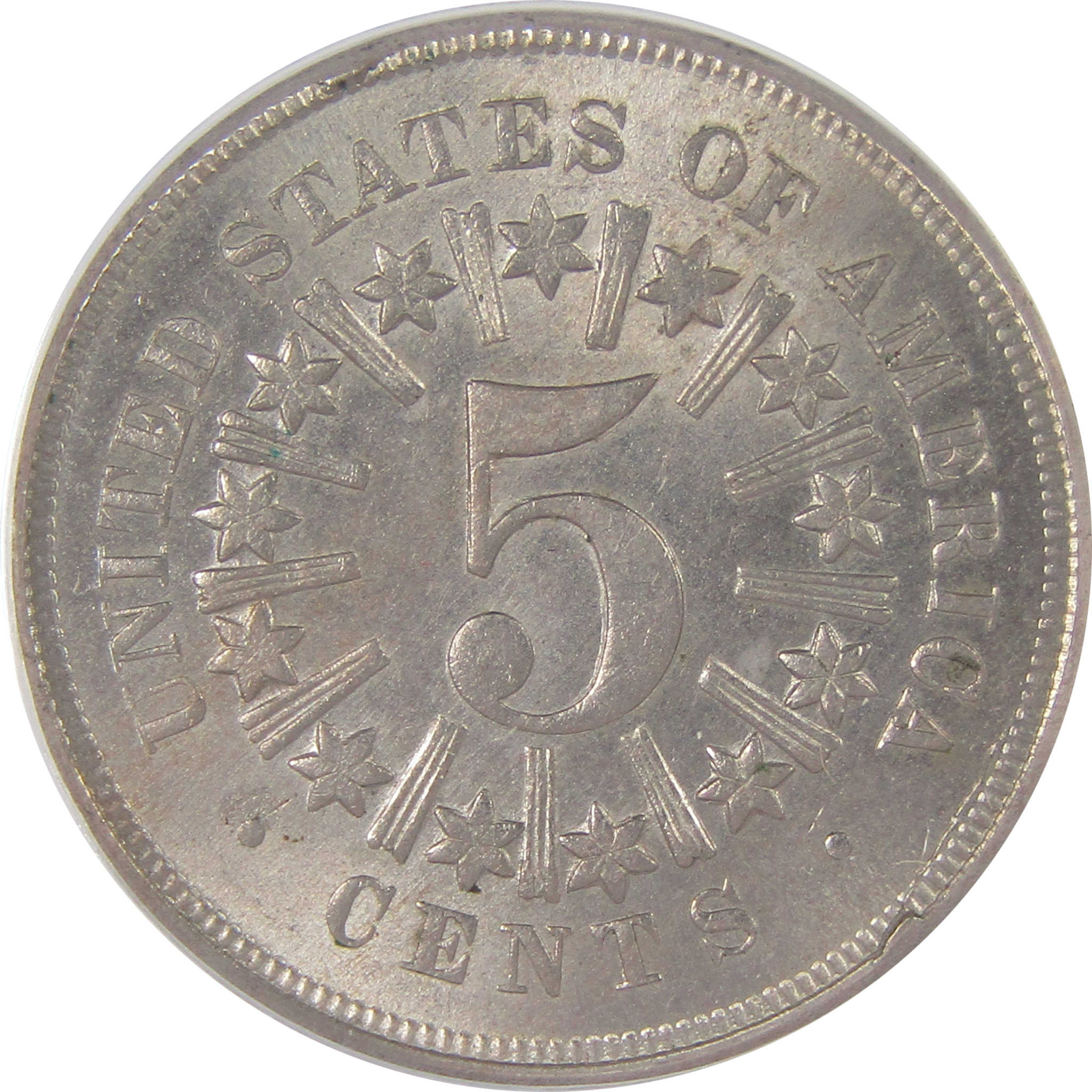 1866 Rays Shield Nickel MS 62 ANACS Uncirculated 5c Coin SKU:I17883