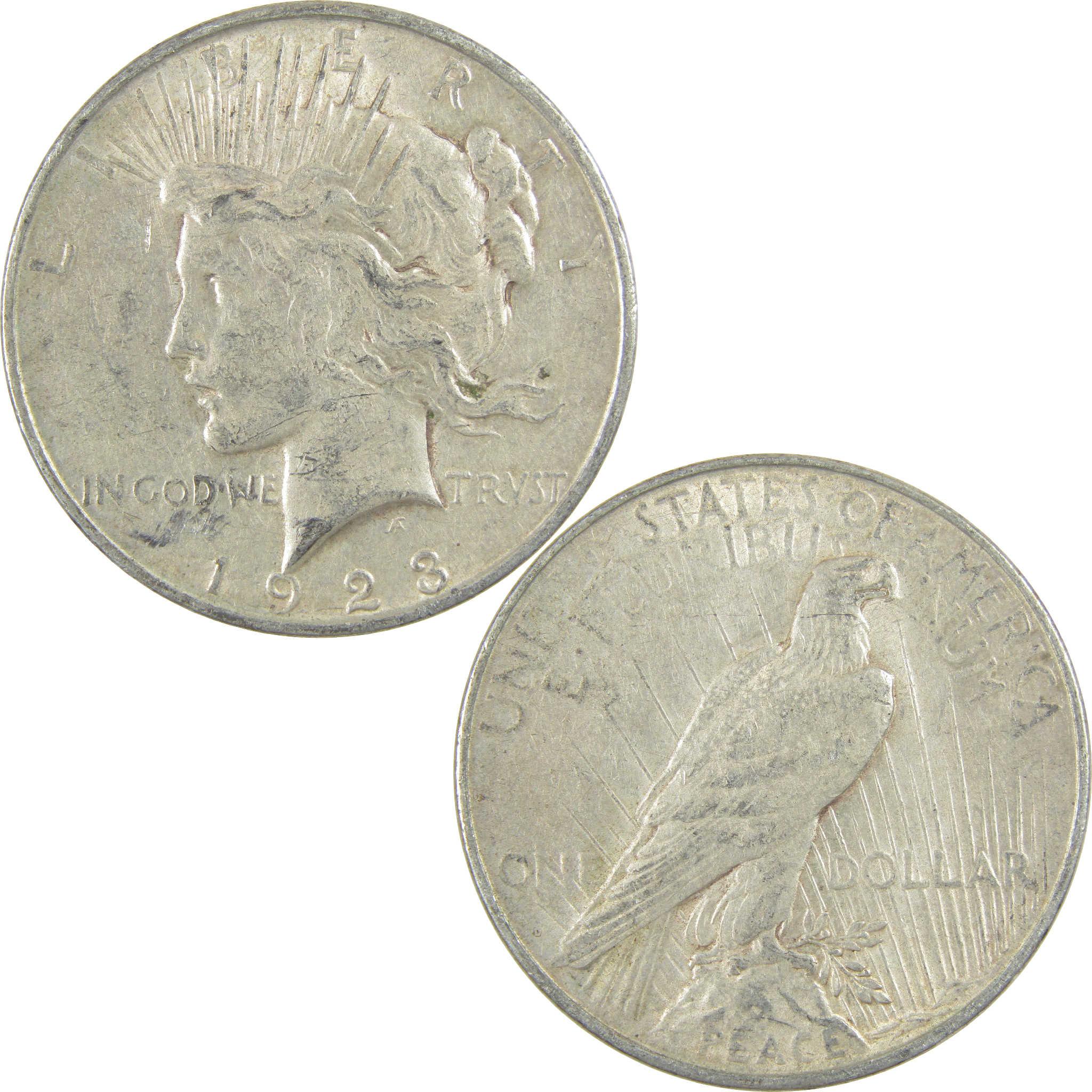 1923 D Peace Dollar VF Very Fine Silver $1 Coin