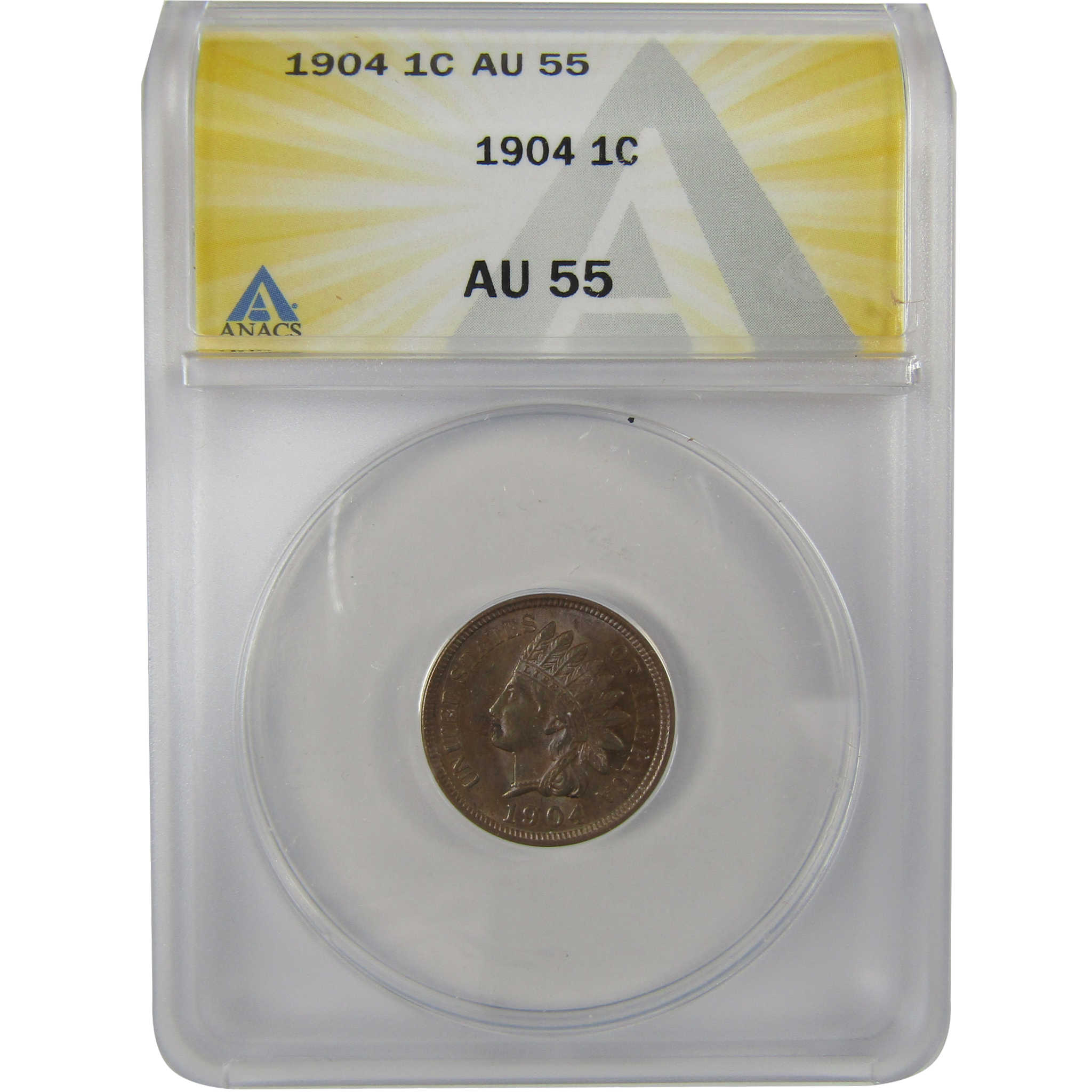 1904 Indian Head Cent AU 55 ANACS Penny 1c Coin SKU:I23012