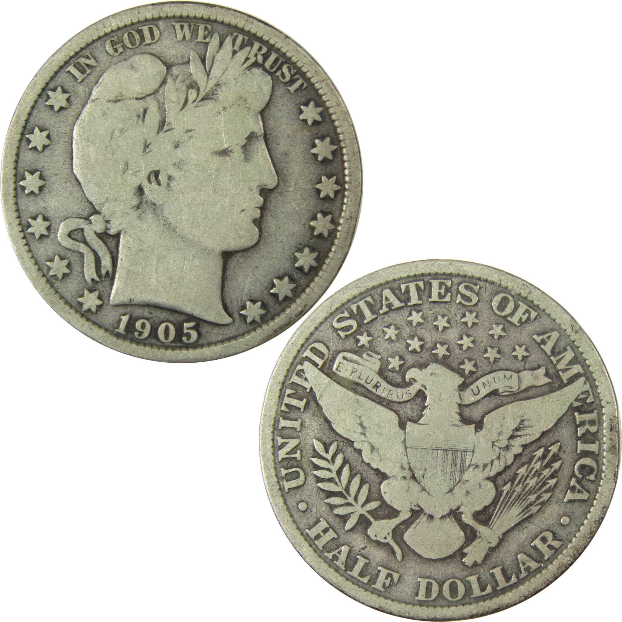1905 Barber Silver Half Dollar VG Very Good 50c CoinSKU:CP1480