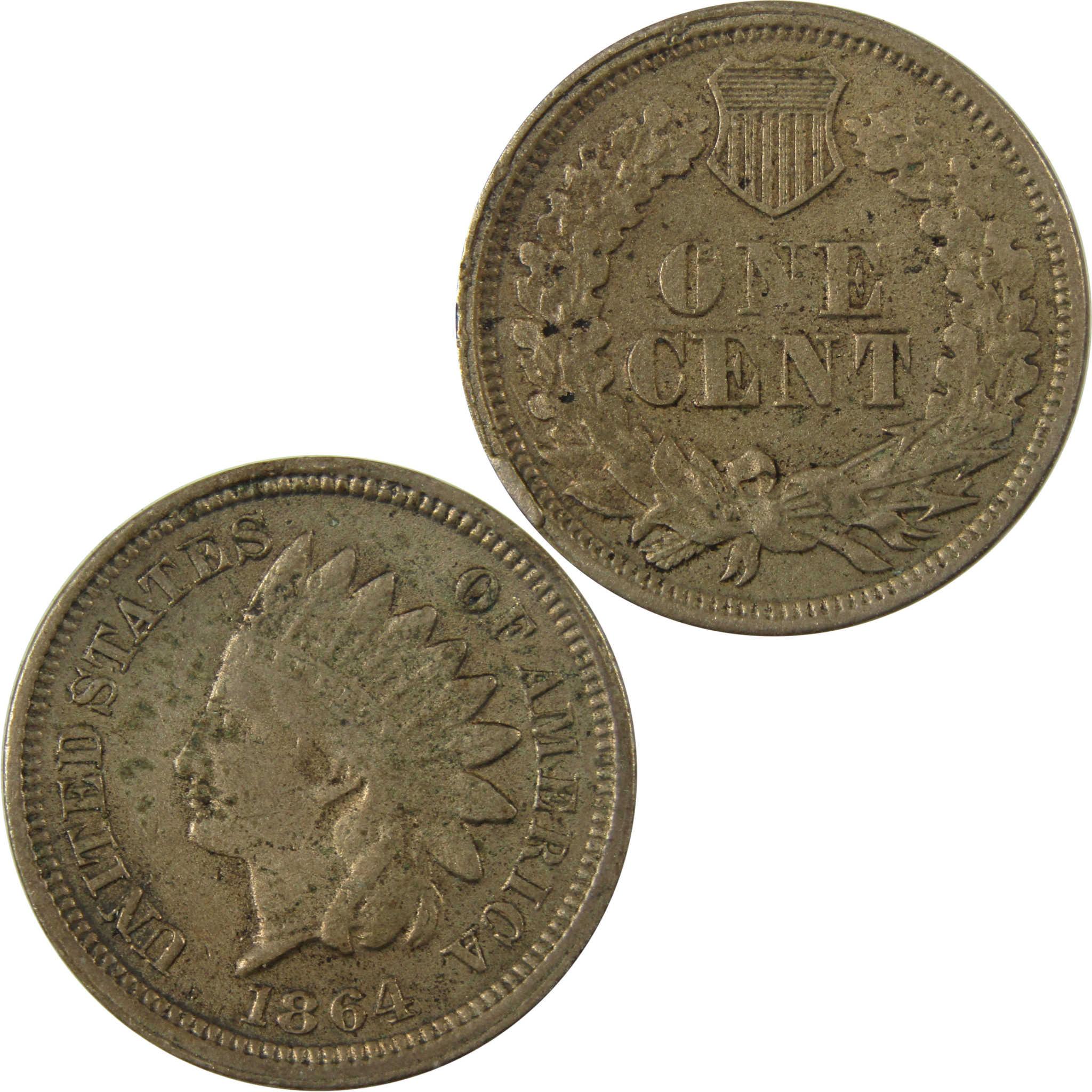 1864 Indian Head Copper-Nickel 1c Extremely Fine Details SKU:CP1165