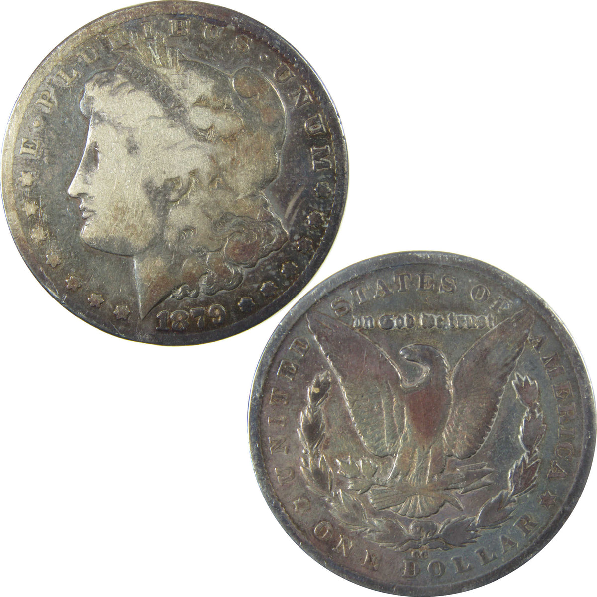 1879 CC Clear CC Morgan Silver Dollar VG Very Good $1 Coin SKU:CP1595 - Morgan coin - Morgan silver dollar - Morgan silver dollar for sale - Profile Coins & Collectibles