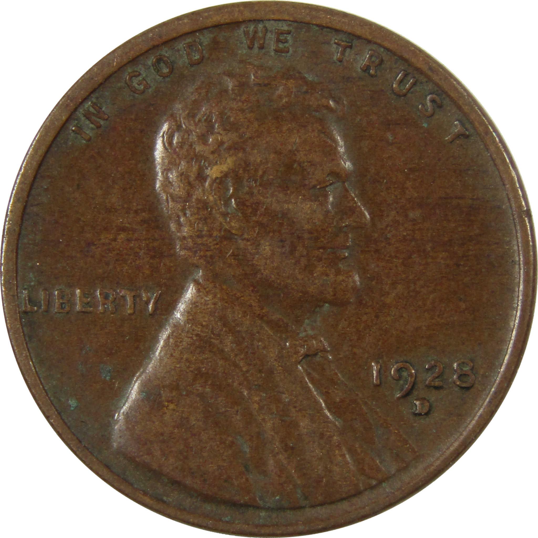 1928 D Lincoln Wheat Cent VF Very Fine Penny 1c Coin SKU:I27611