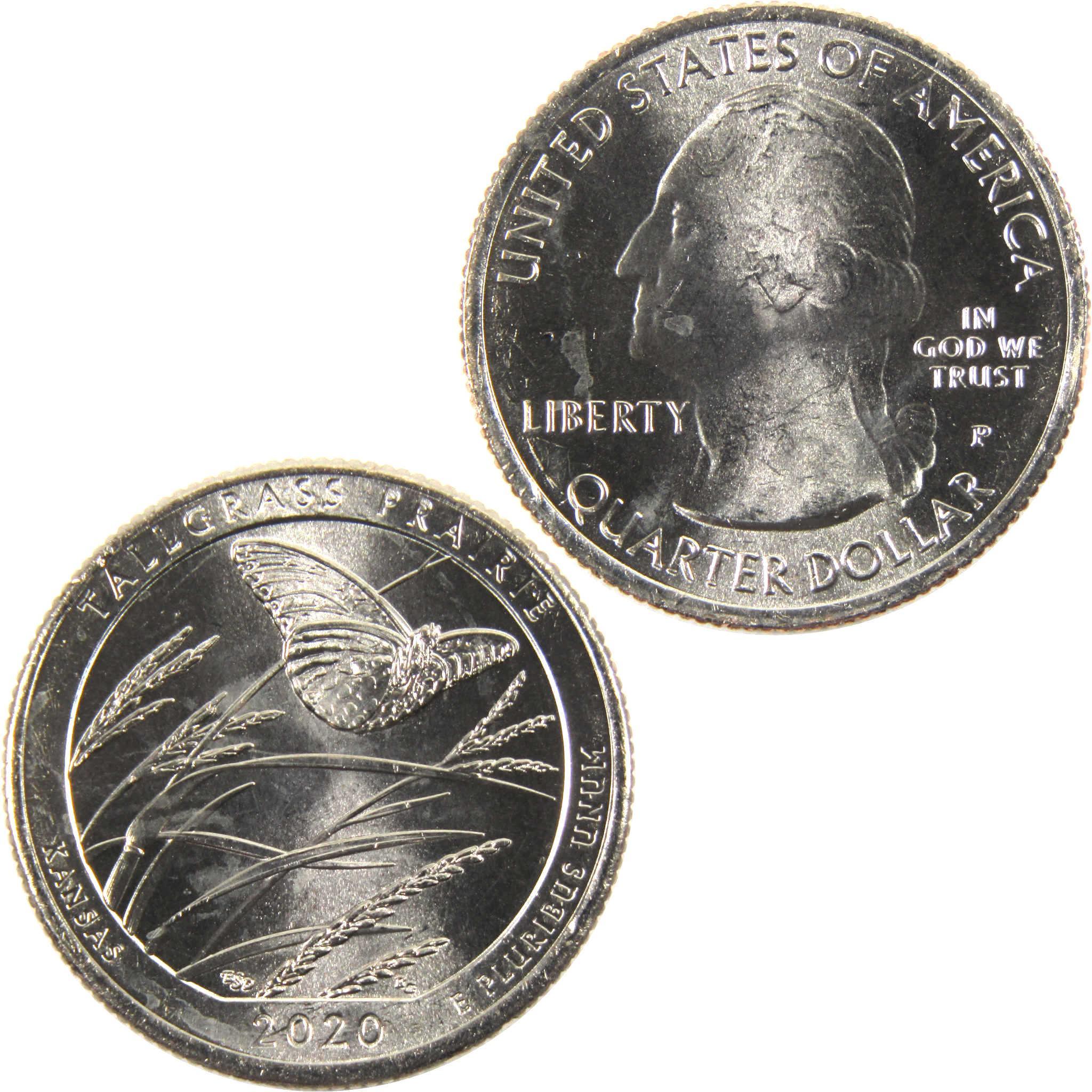 2020 P Tallgrass Prairie NP National Park Quarter BU Uncirculated Clad