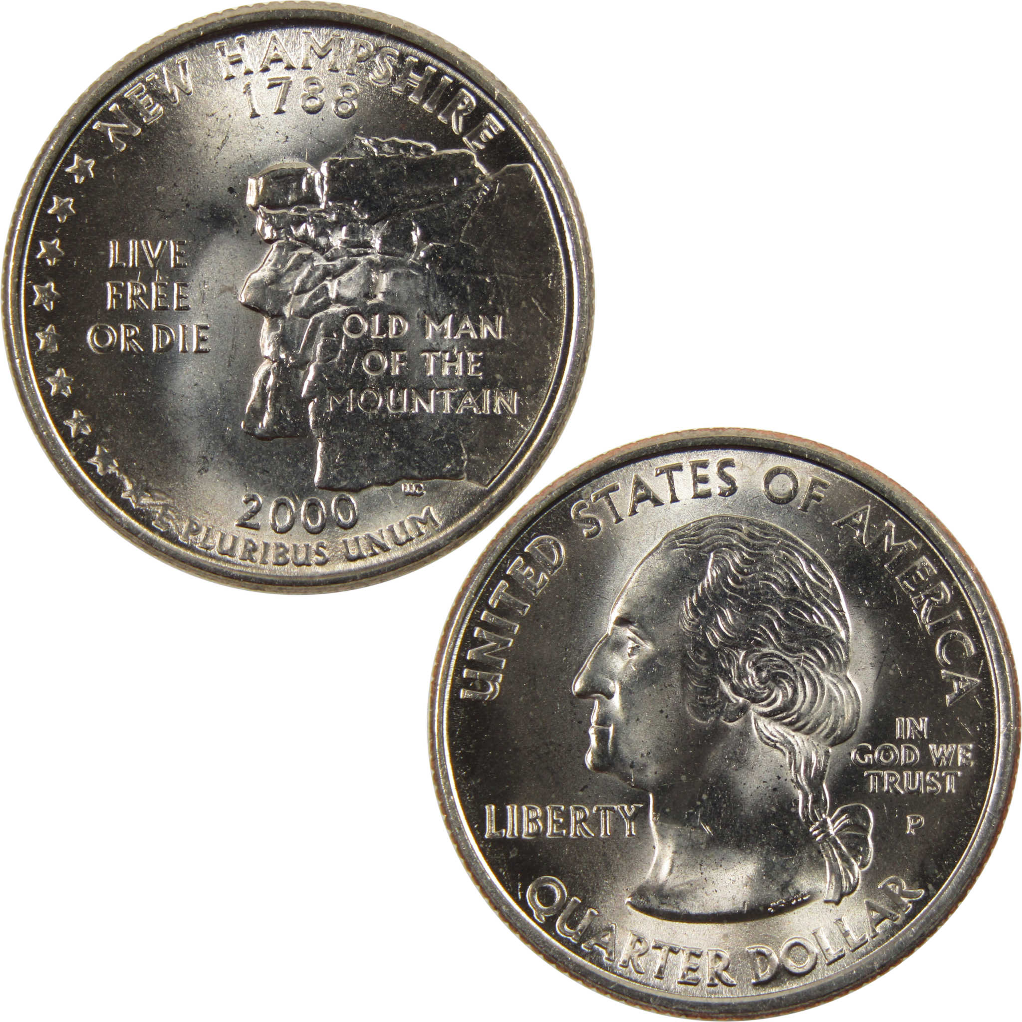 2000 P New Hampshire State Quarter BU Uncirculated Clad 25c Coin