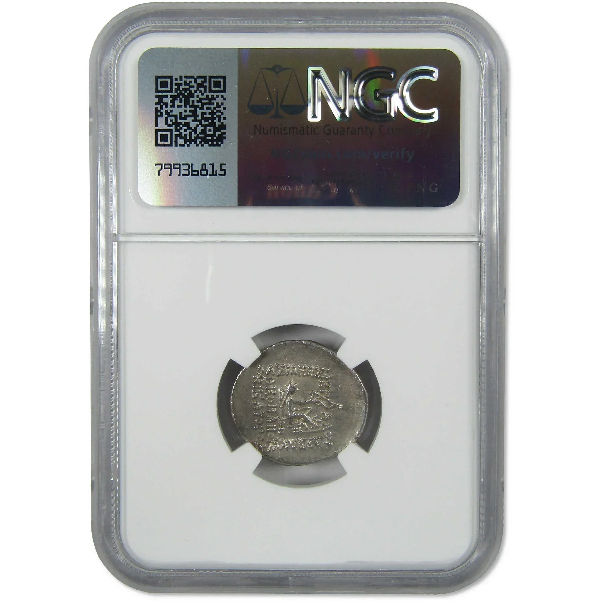 93-69 BC Sinatruces Parthian Kingdom Silver Drachm AU NGC Ancient