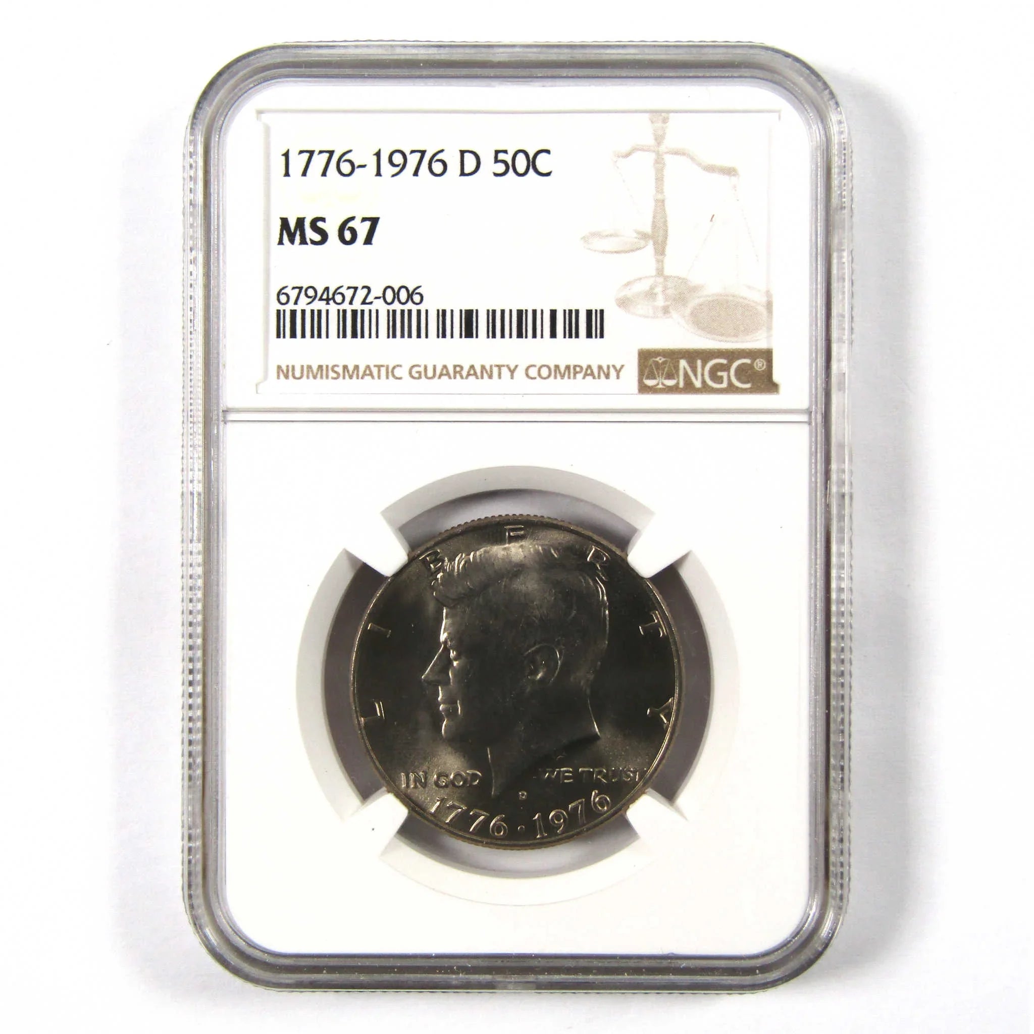 1976 D Kennedy Bicentennial 50c MS 67 NGC Clad Unc SKU:I9795