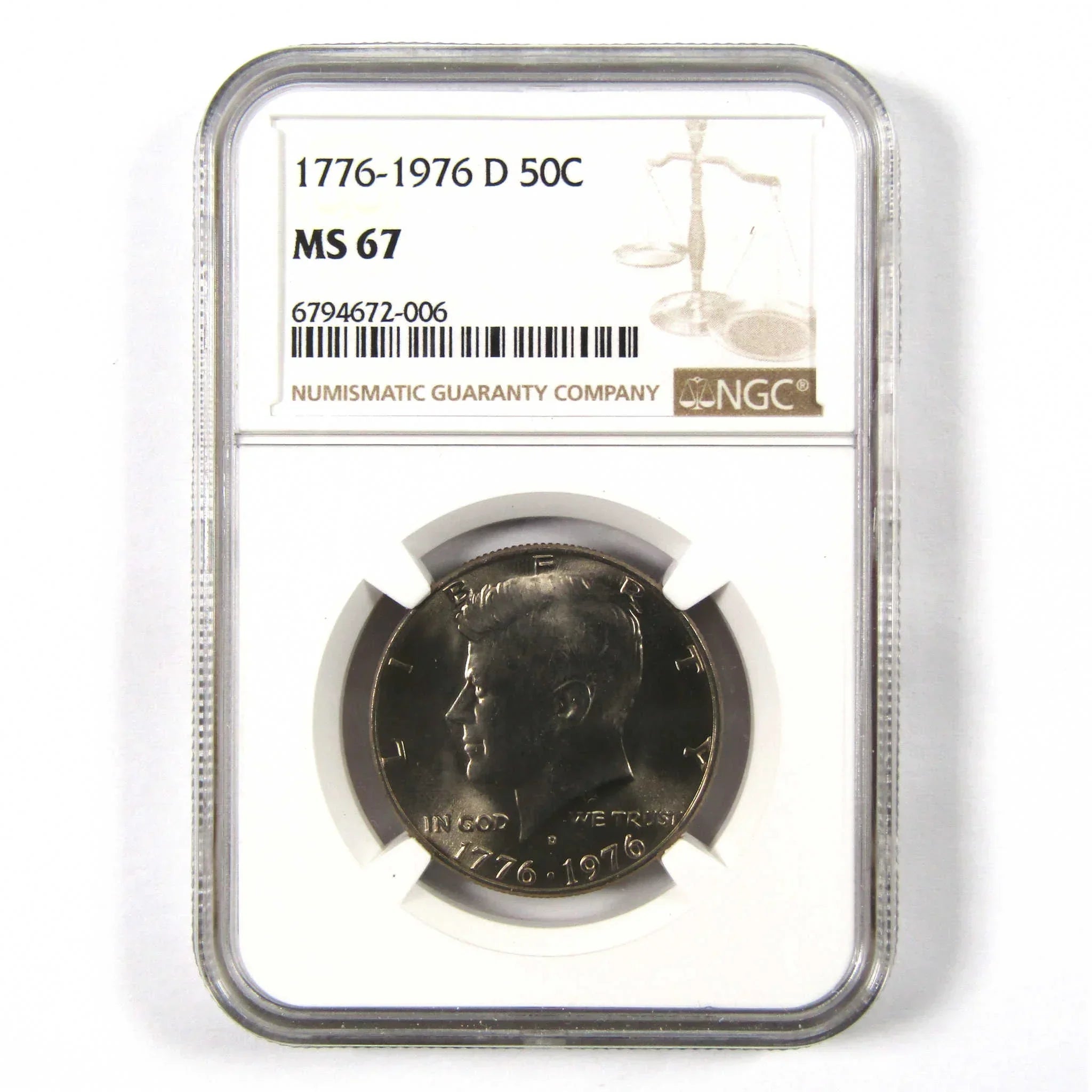 1976 D Kennedy Bicentennial 50c MS 67 NGC Clad Unc SKU:I9795