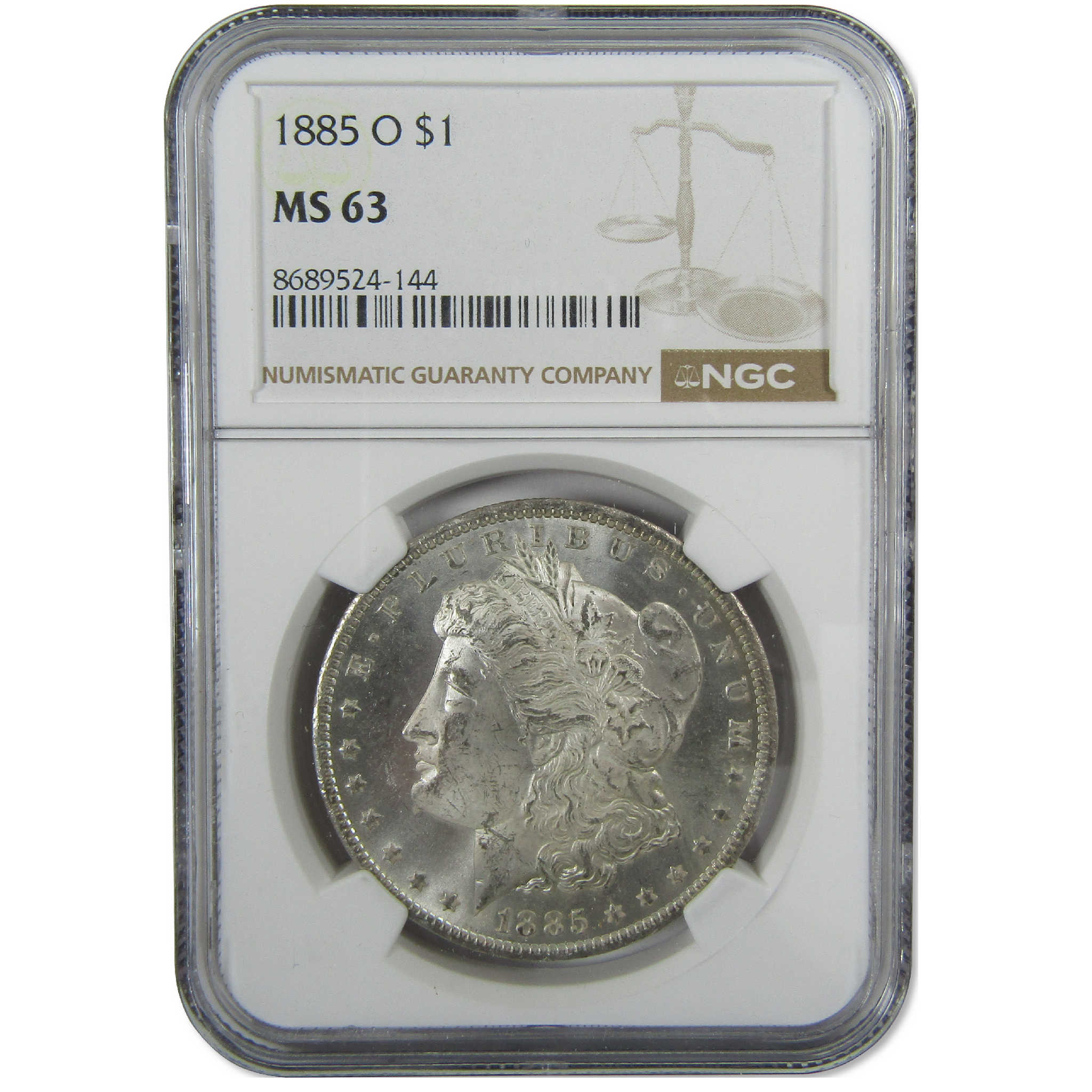 1885 O Morgan Silver Dollar MS 63 NGC $1 Coin Toned Reverse SKU:CP380