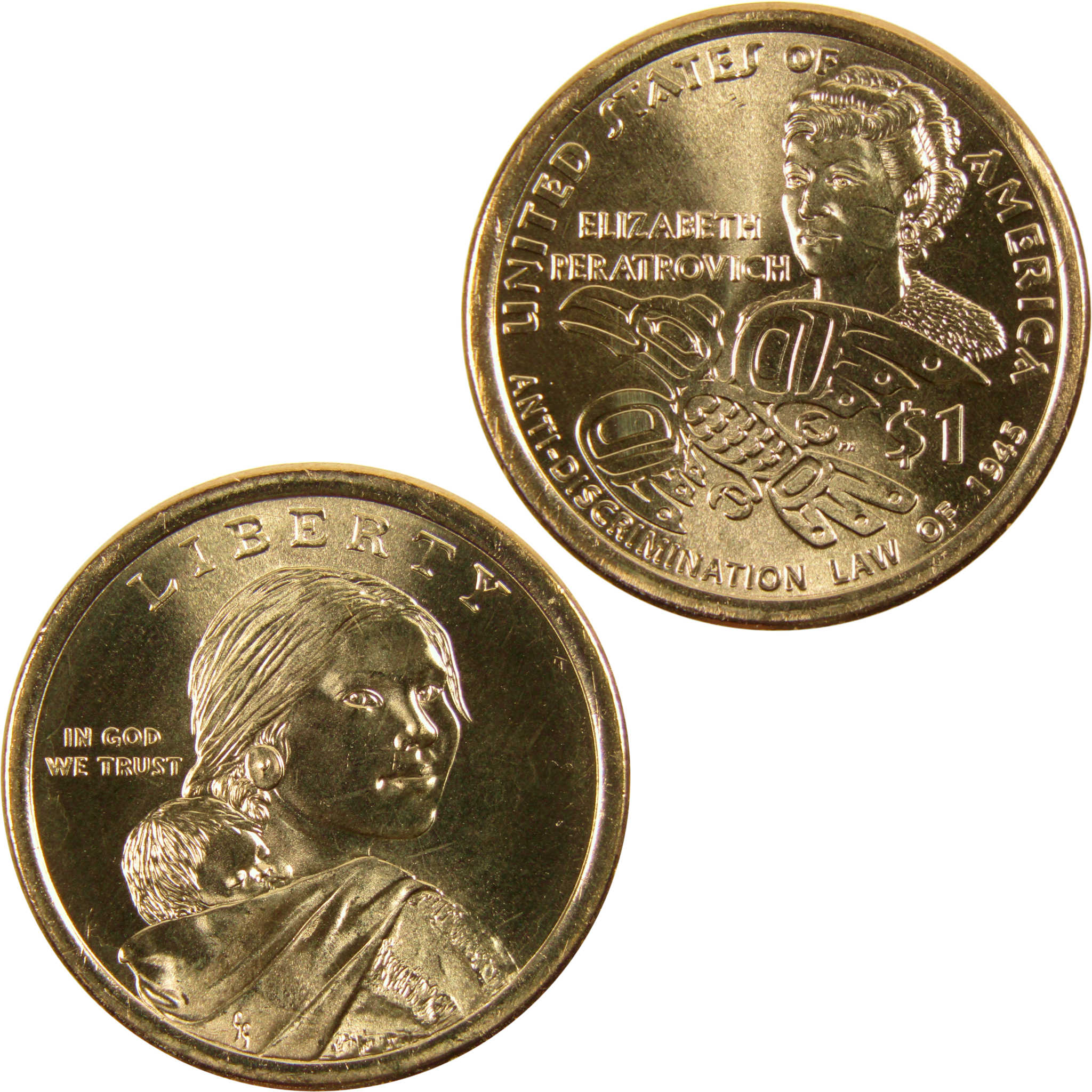 2020 D Elizabeth Peratrovich Native American Dollar BU Uncirculated $1